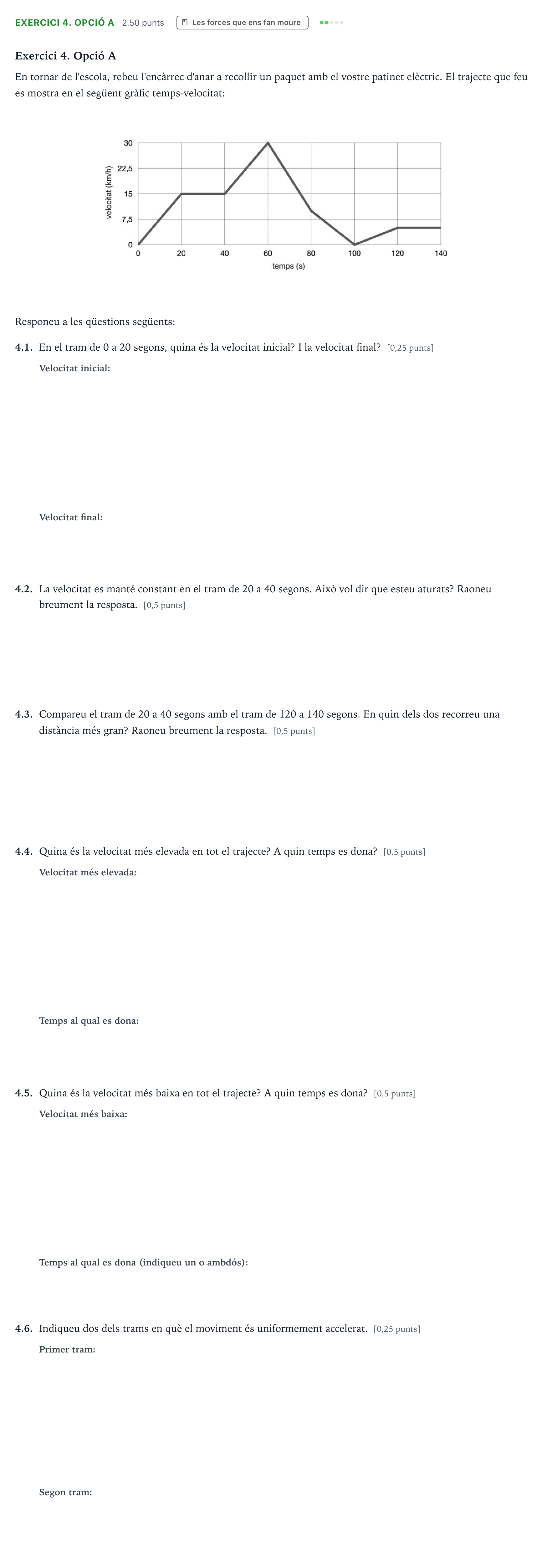 Enunciado: Exercici 4. Opció A · Ciencias Generales Selectividad Cataluña Juny Serie 1 2024