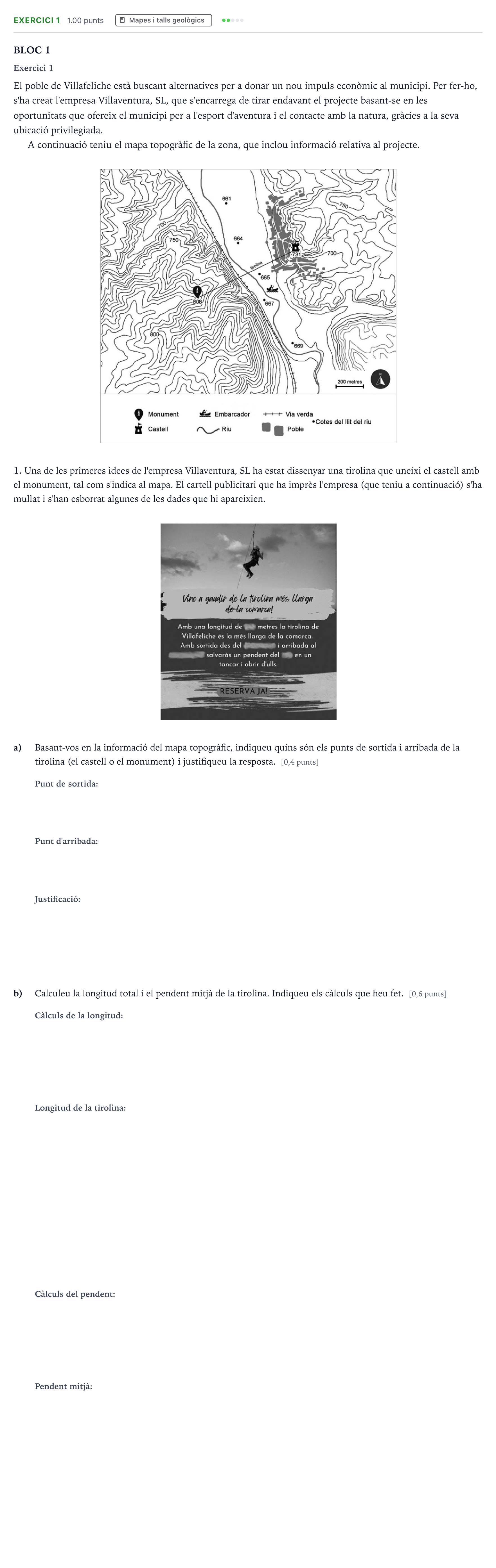 Enunciado: Exercici 1 - Mapes i talls geològics · Ciencias de la Tierra y del Medio Ambiente Selectividad Cataluña Setembre Serie 3 2024