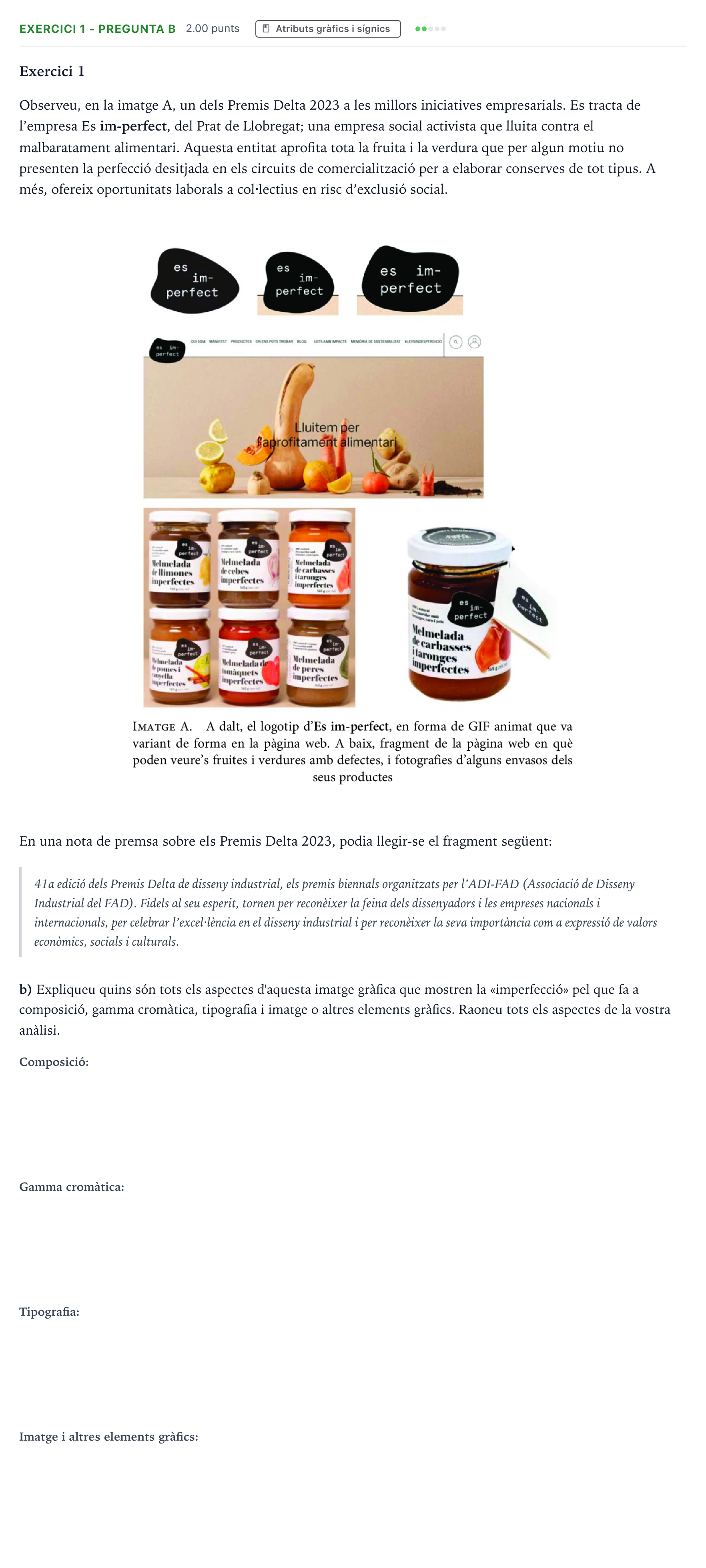 Enunciado: Exercici 1 - Pregunta b · Diseño Selectividad Cataluña Juny Serie 1 2024