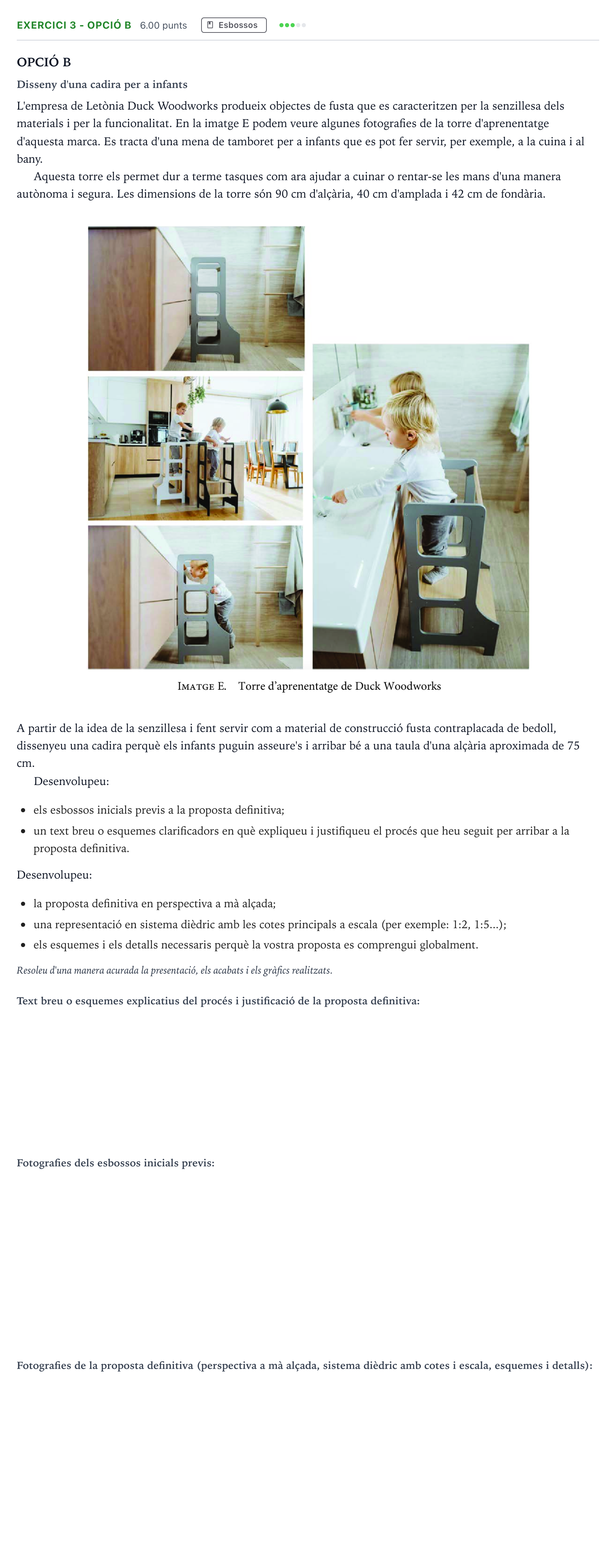 Enunciado: Exercici 3 - Opció B · Diseño Selectividad Cataluña Juny Serie 5 2024