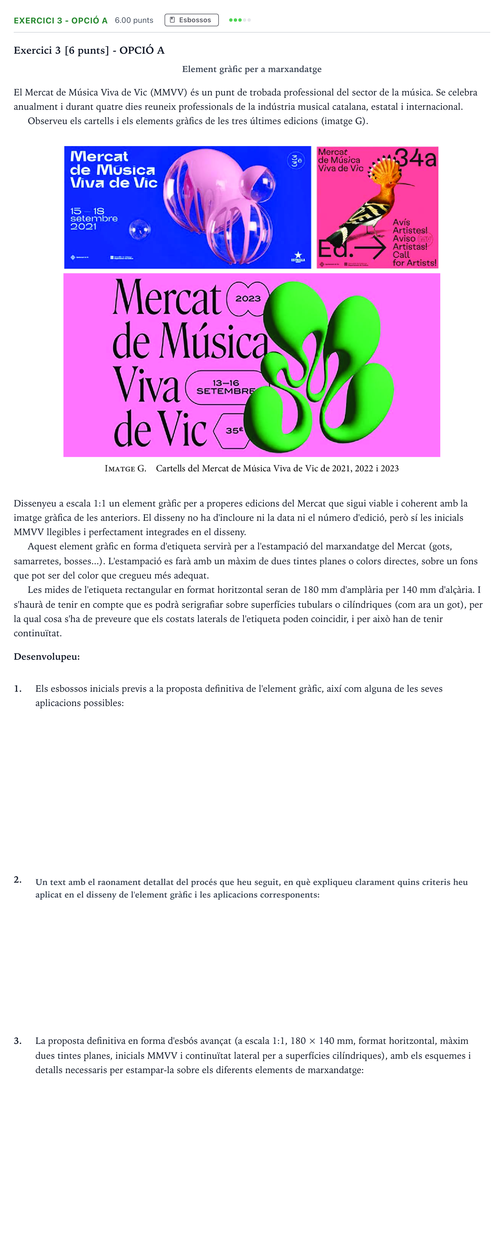 Enunciado: Exercici 3 - Opció A · Diseño Selectividad Cataluña Setembre Serie 3 2024