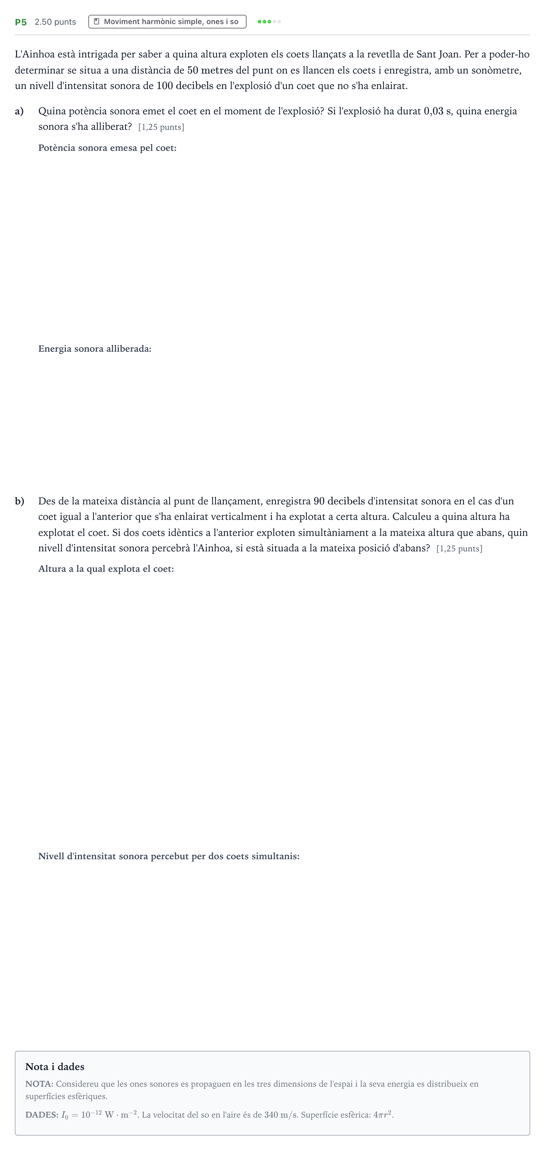 Enunciado: Ejercicio P5 · Física Selectividad Cataluña Juny Serie 1 2024