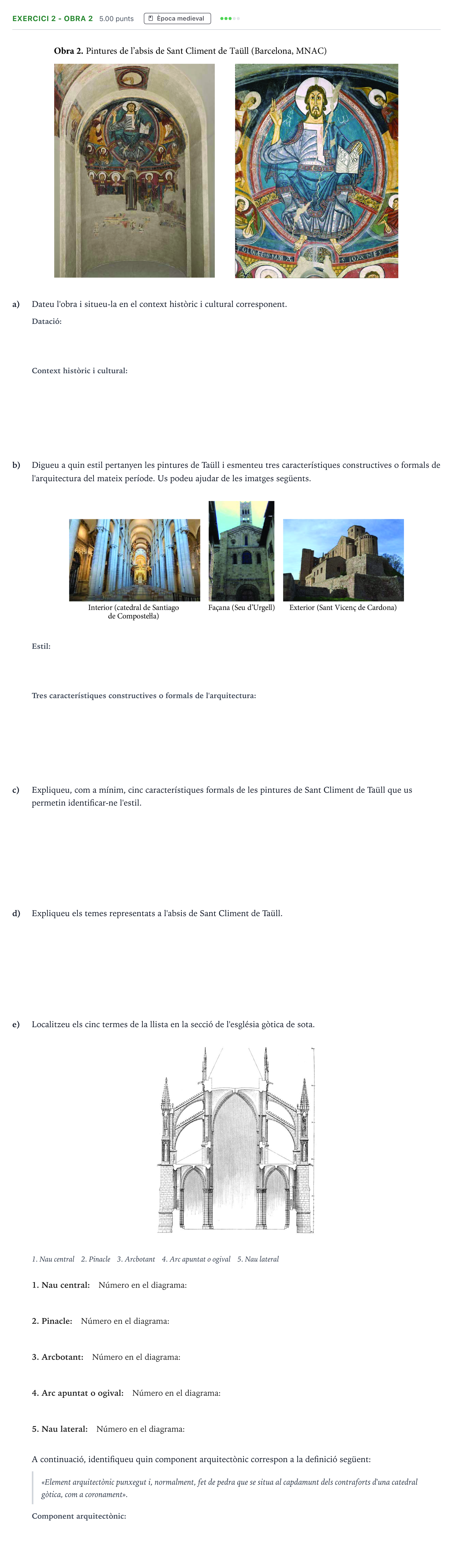 Enunciado: Exercici 2 - Obra 2 · Historia del Arte Selectividad Cataluña Setembre Serie 3 2024