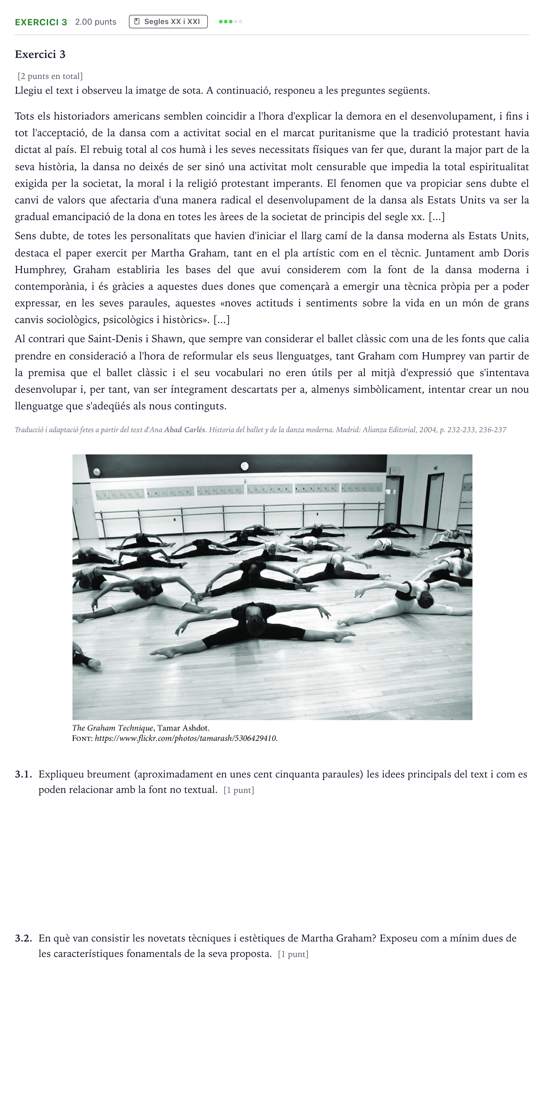 Enunciado: Exercici 3 · Historia de la Música y de la Danza Selectividad Cataluña Juny Serie 5 2024