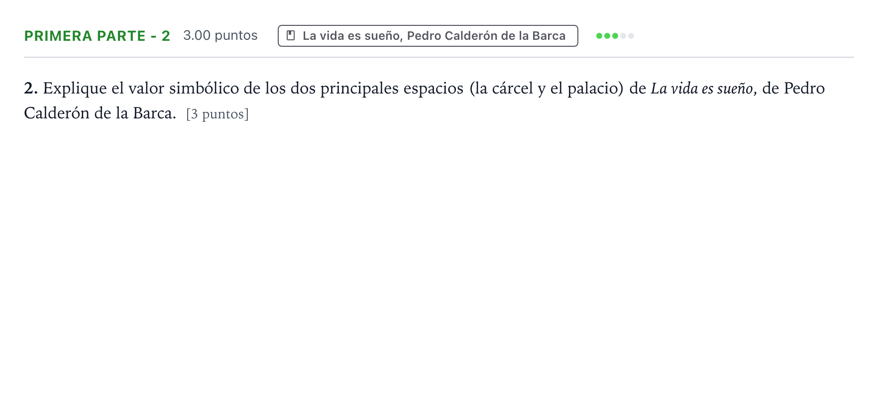 Enunciado: Ejercicio Primera parte - 2 · Literatura castellana Selectividad Cataluña Juny Serie 1 2024