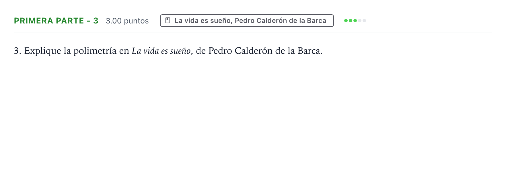 Enunciado: Ejercicio Primera parte - 3 · Literatura castellana Selectividad Cataluña Setembre Serie 3 2024
