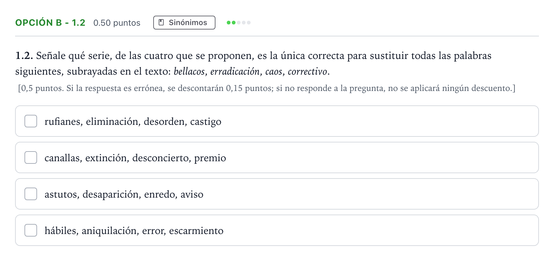 Enunciado: Opción B - 1.2 · Lengua Castellana y Literatura II Selectividad Cataluña Juny Serie 5 2024