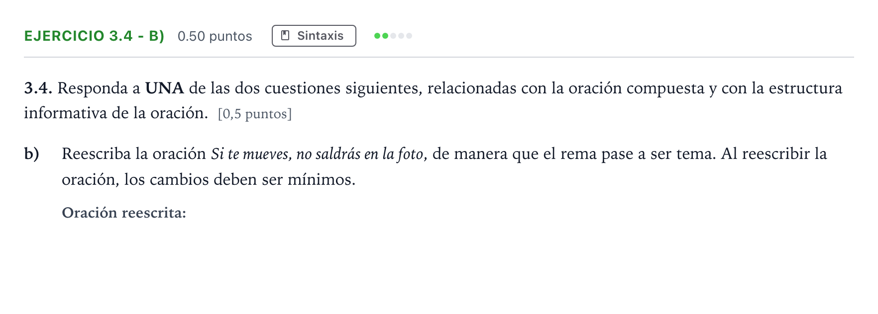 Enunciado: Ejercicio 3.4 - b) · Lengua Castellana y Literatura II Selectividad Cataluña Juny Serie 5 2024