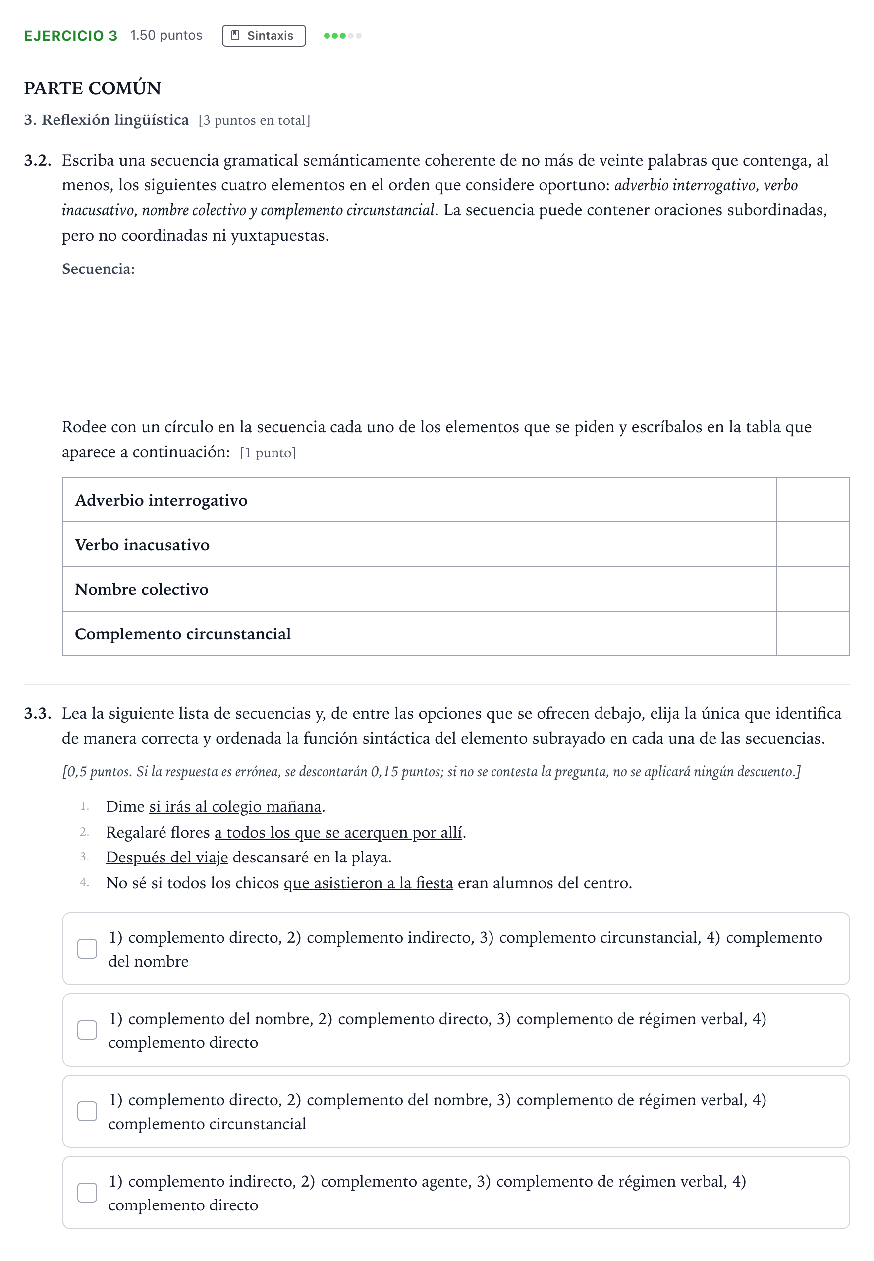 Enunciado: Problema 3 · Lengua Castellana y Literatura II Selectividad Cataluña Juny Serie 5 2024