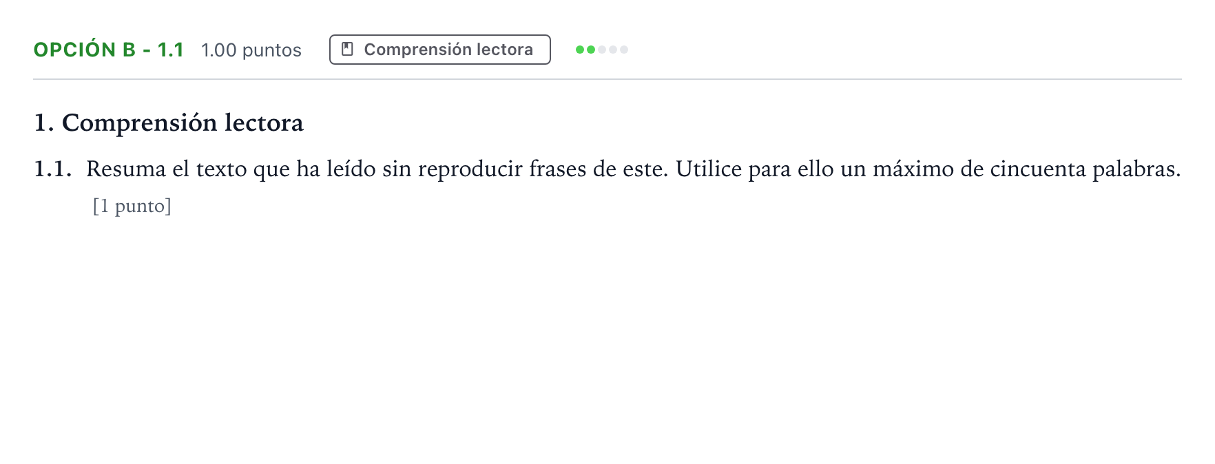 Enunciado: Opción B - 1.1 · Lengua Castellana y Literatura II Selectividad Cataluña Setembre Serie 3 2024