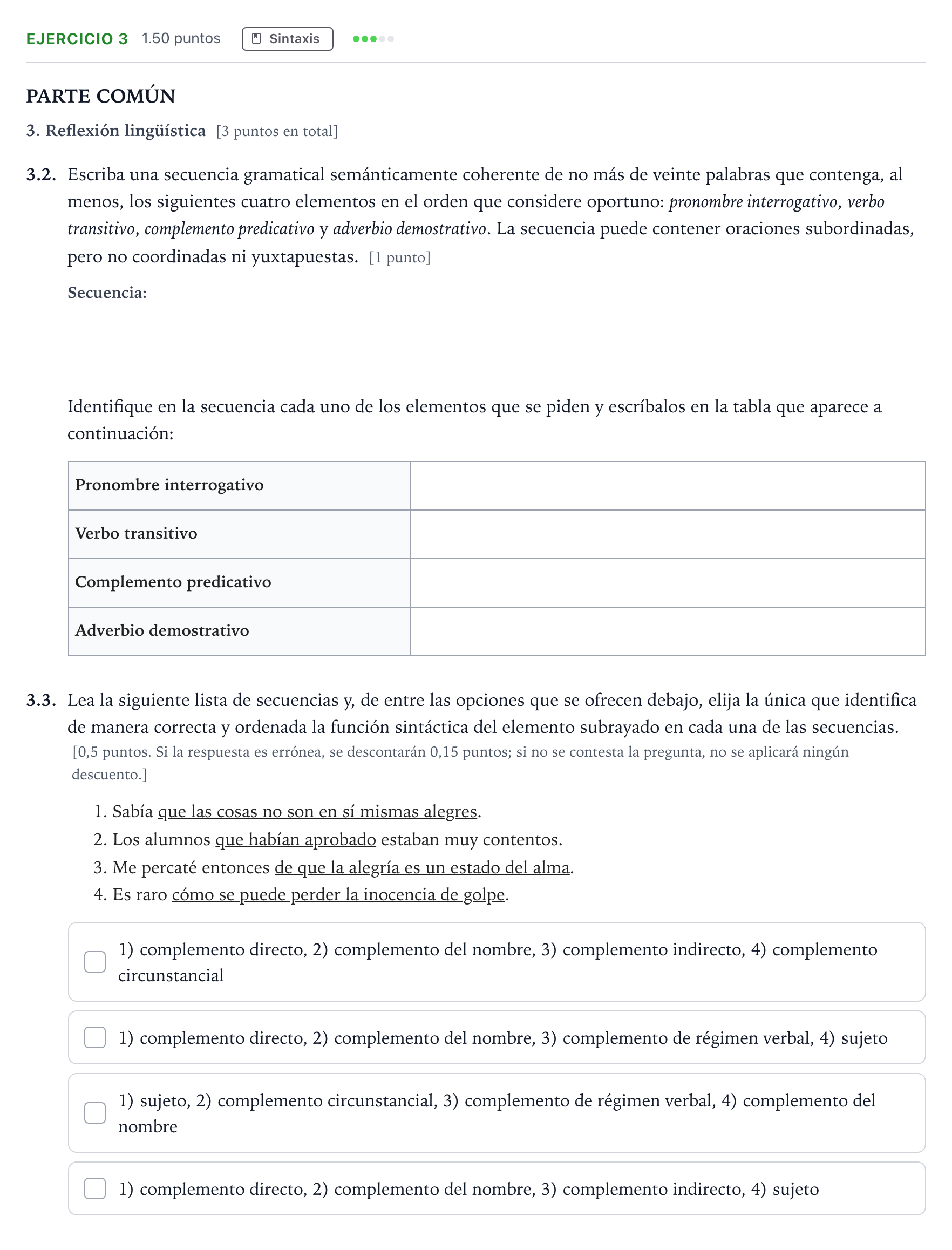 Enunciado: Problema 3 · Lengua Castellana y Literatura II Selectividad Cataluña Setembre Serie 3 2024