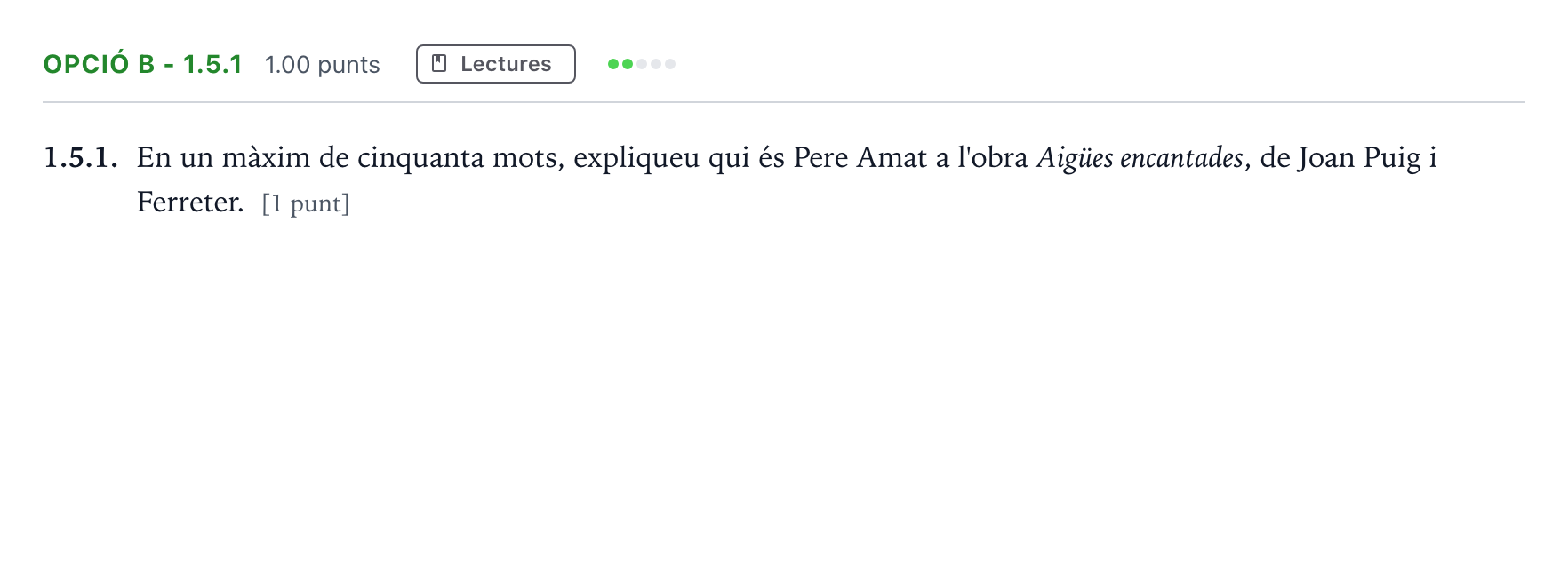 Enunciado: Ejercicio Opció B - 1.5.1 · Lengua Catalana y Literatura II Selectividad Cataluña Juny Serie 5 2024
