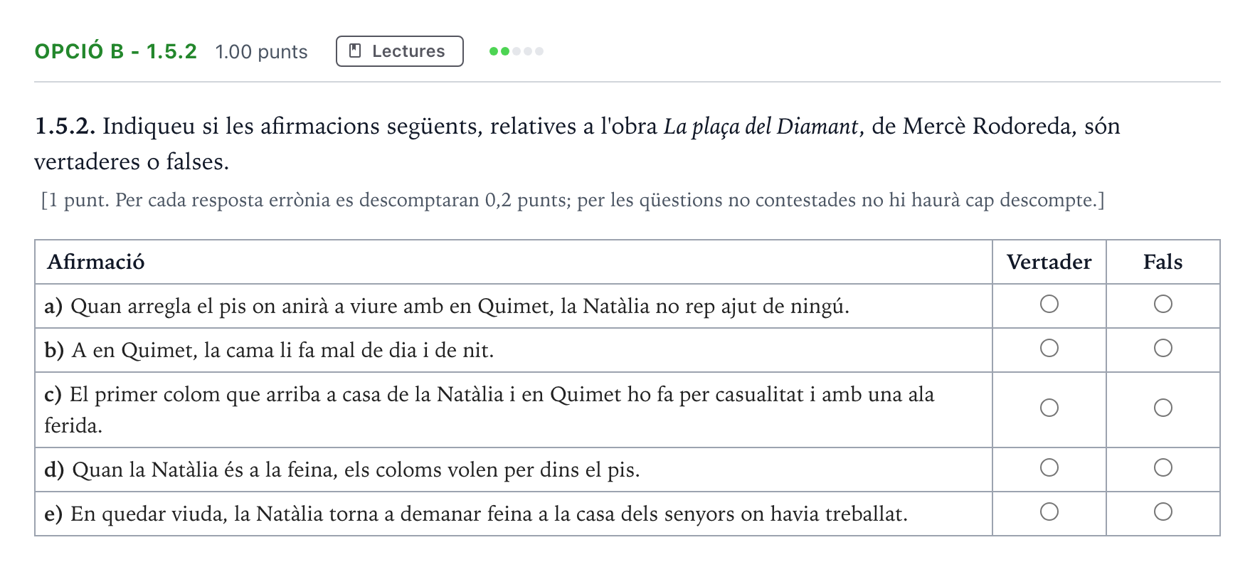 Enunciado: Ejercicio Opció B - 1.5.2 · Lengua Catalana y Literatura II Selectividad Cataluña Juny Serie 5 2024