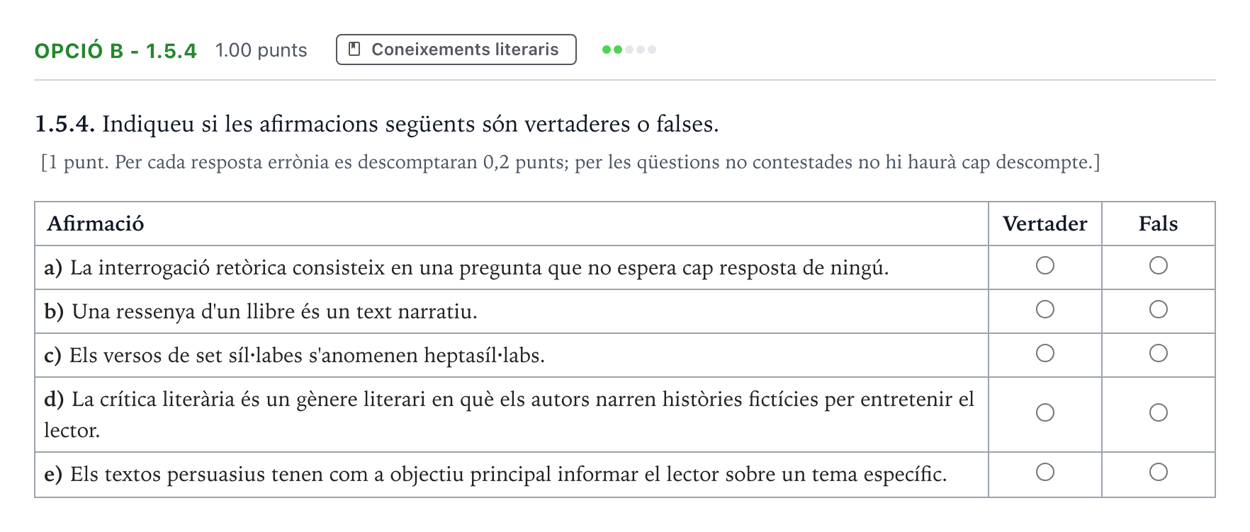 Enunciado: Ejercicio Opció B - 1.5.4 · Lengua Catalana y Literatura II Selectividad Cataluña Juny Serie 5 2024