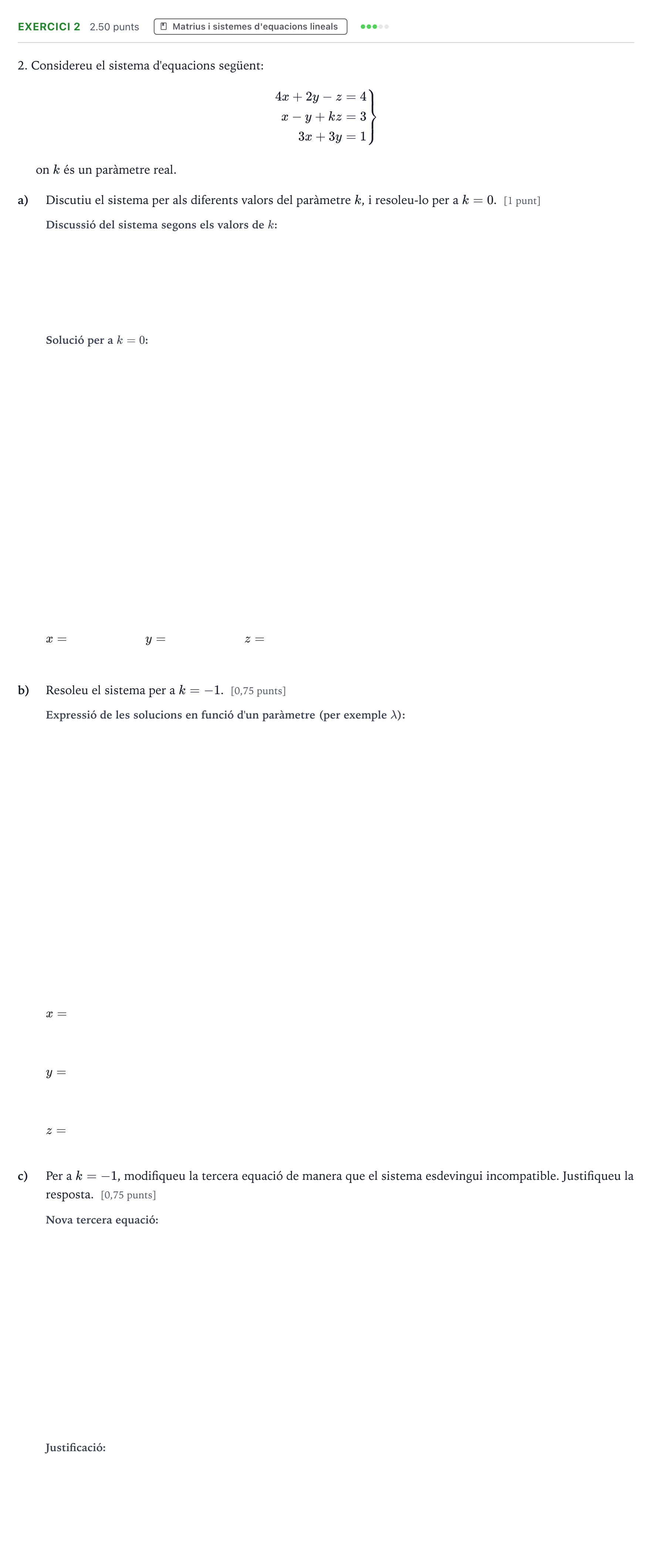 Enunciado: Problema 2 · Matemáticas II Selectividad Cataluña Juny Serie 1 2024