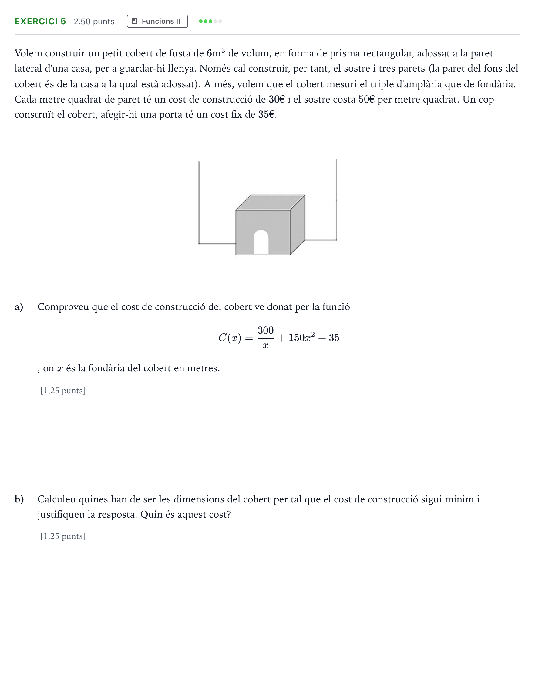 Enunciado: Problema 5 · Matemáticas II Selectividad Cataluña Juny Serie 1 2024