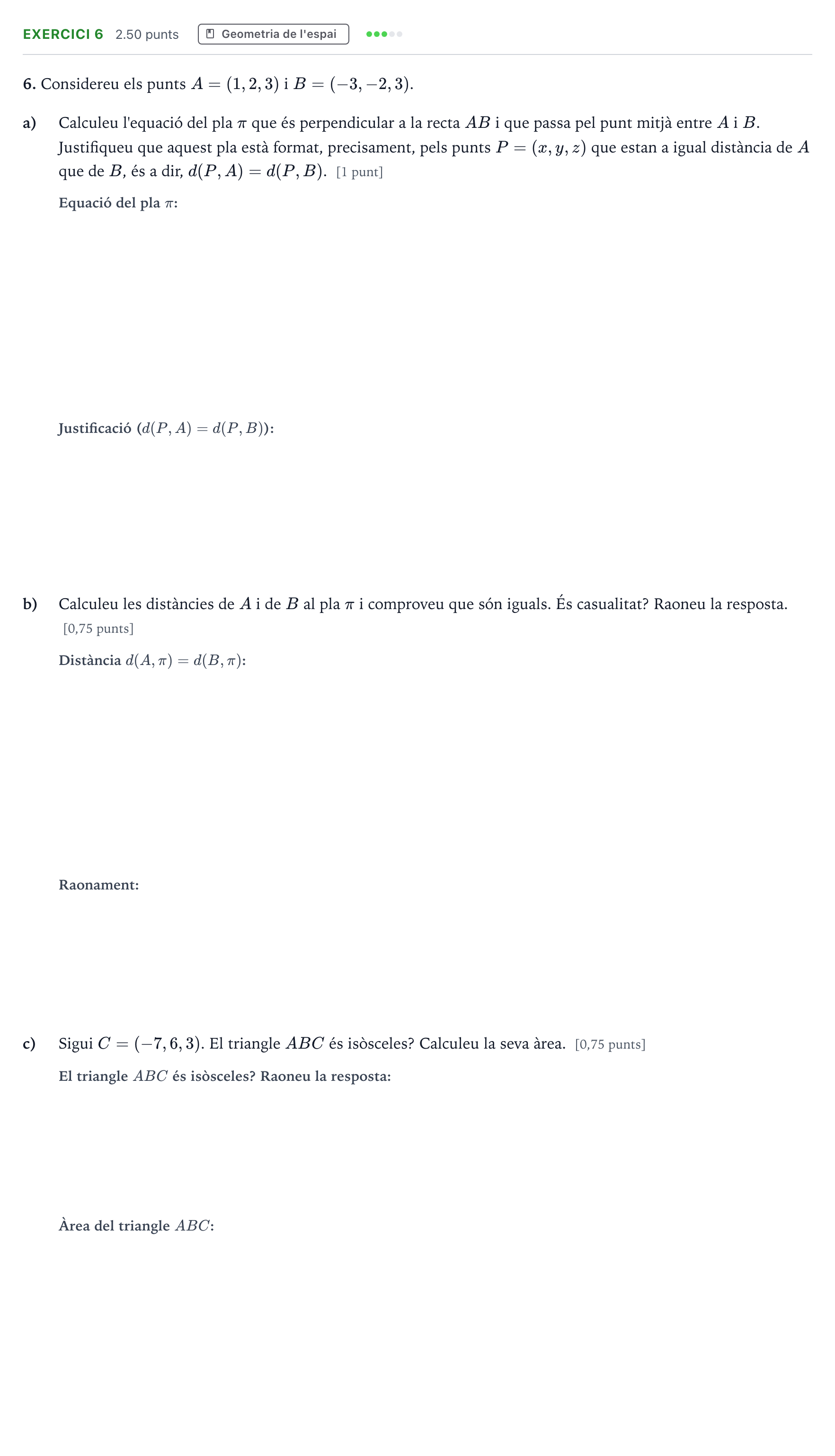 Enunciado: Problema 6 · Matemáticas II Selectividad Cataluña Juny Serie 1 2024