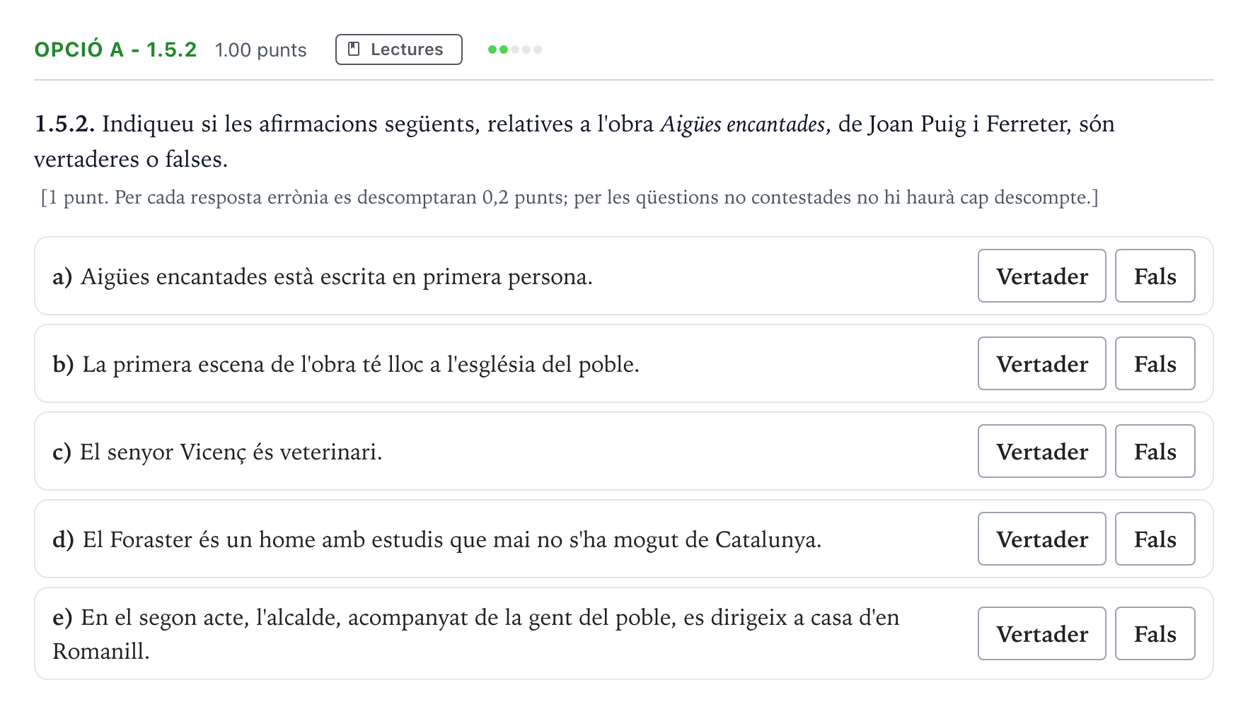 Enunciado: Ejercicio Opció A - 1.5.2 · Lengua Catalana y Literatura II Selectividad Cataluña Setembre Serie 3 2024