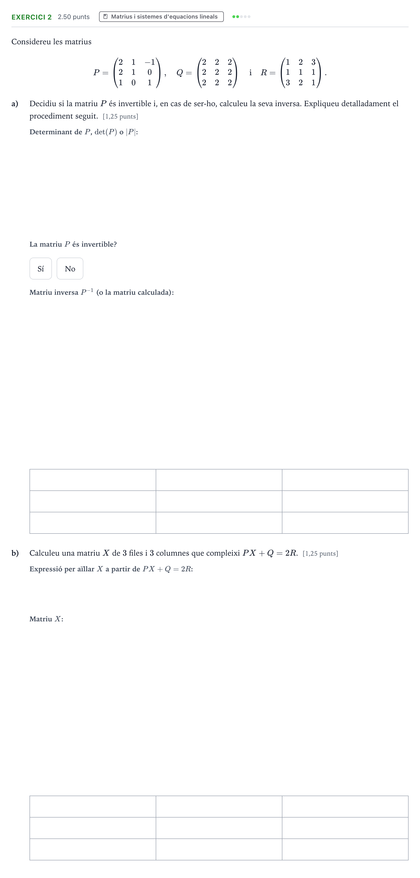 Enunciado: Problema 2 · Matemáticas II Selectividad Cataluña Juny Serie 5 2024