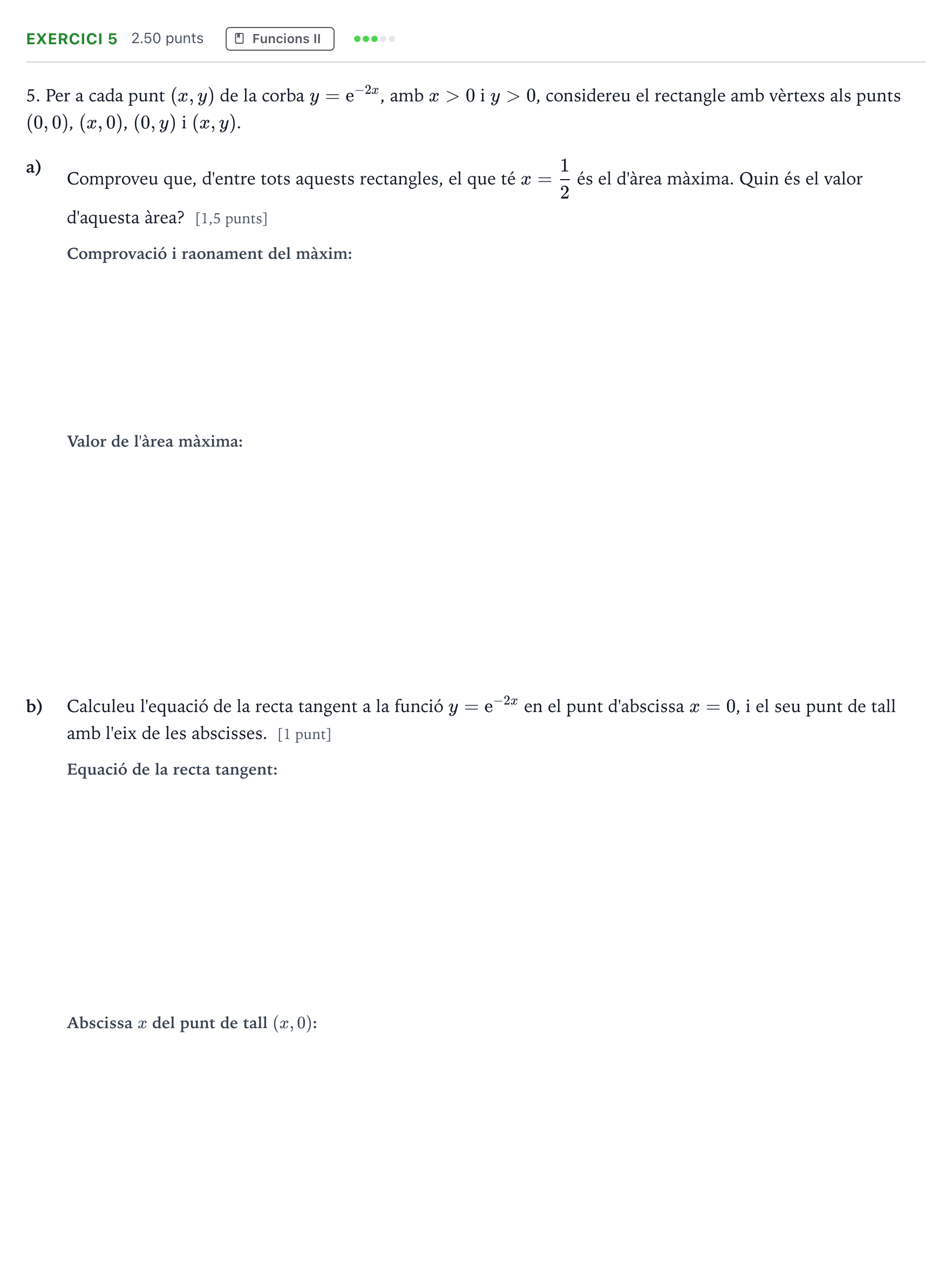 Enunciado: Problema 5 · Matemáticas II Selectividad Cataluña Setembre Serie 3 2024
