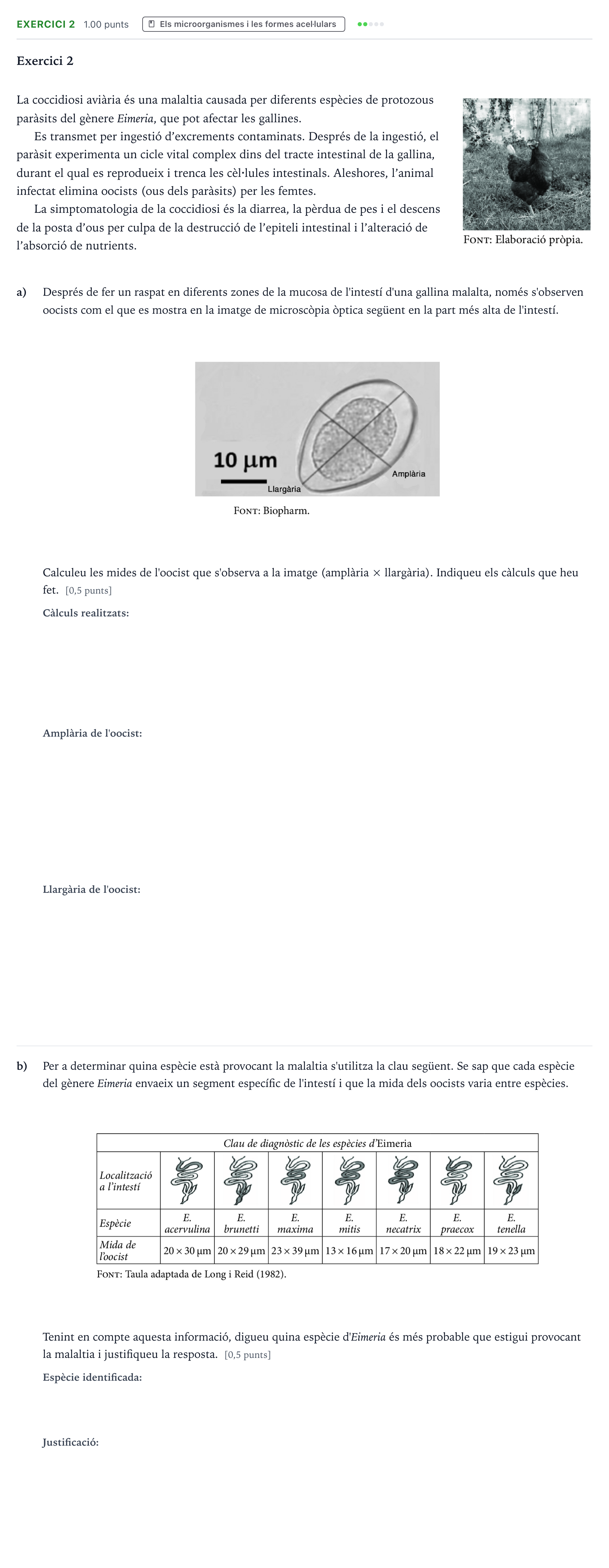 Enunciado: Exercici 2 - Els microorganismes · Biología Selectividad Cataluña Setembre Serie 3 2025