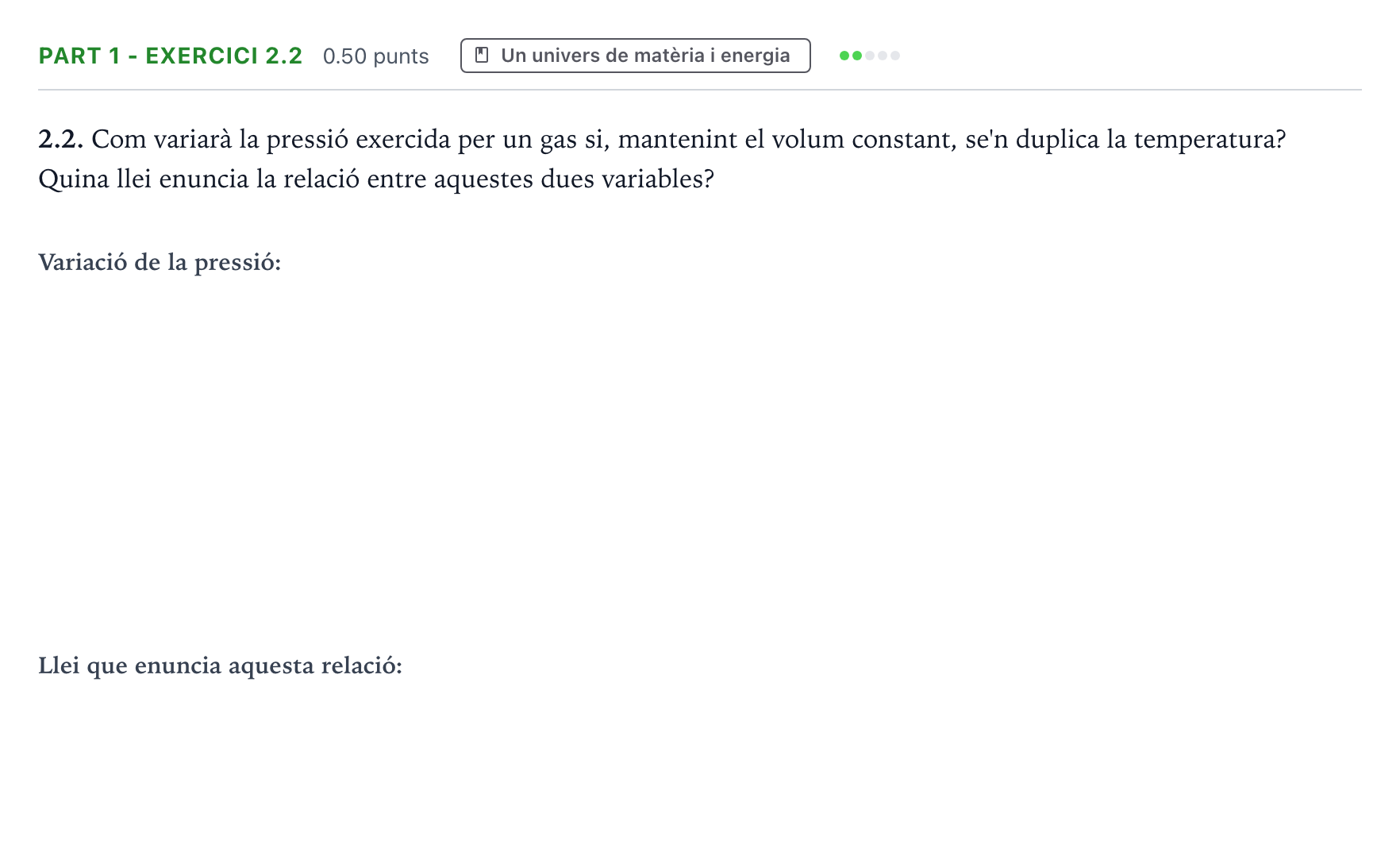 Enunciado: Part 1 - Exercici 2.2 · Ciencias Generales Selectividad Cataluña Juny Serie 4 2025