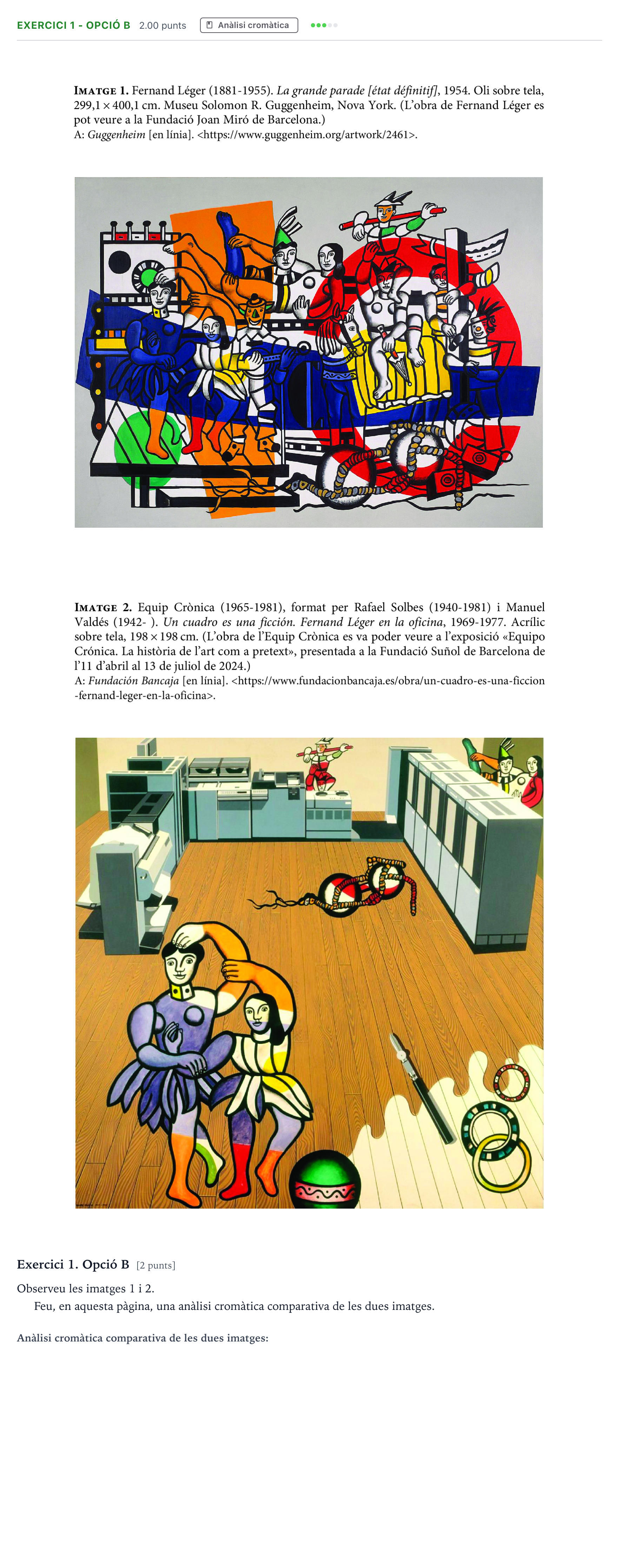 Enunciado: Exercici 1 - Opció B · Dibujo Artístico Selectividad Cataluña Juny Serie 1 2025