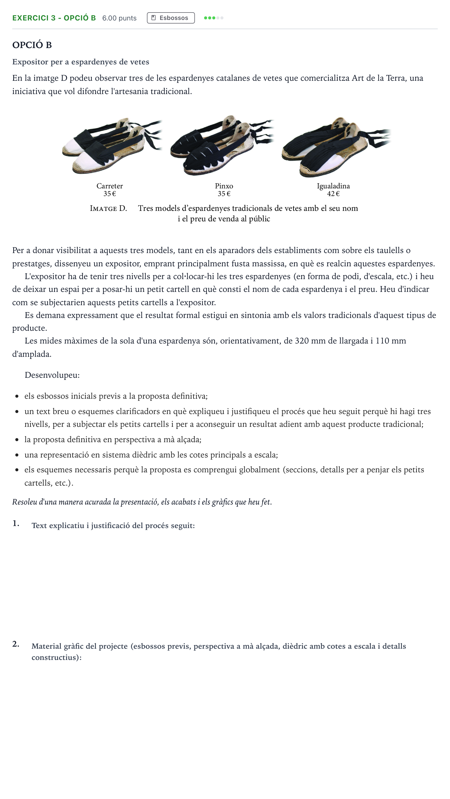 Enunciado: Exercici 3 - Opció B · Diseño Selectividad Cataluña Juny Serie 1 2025