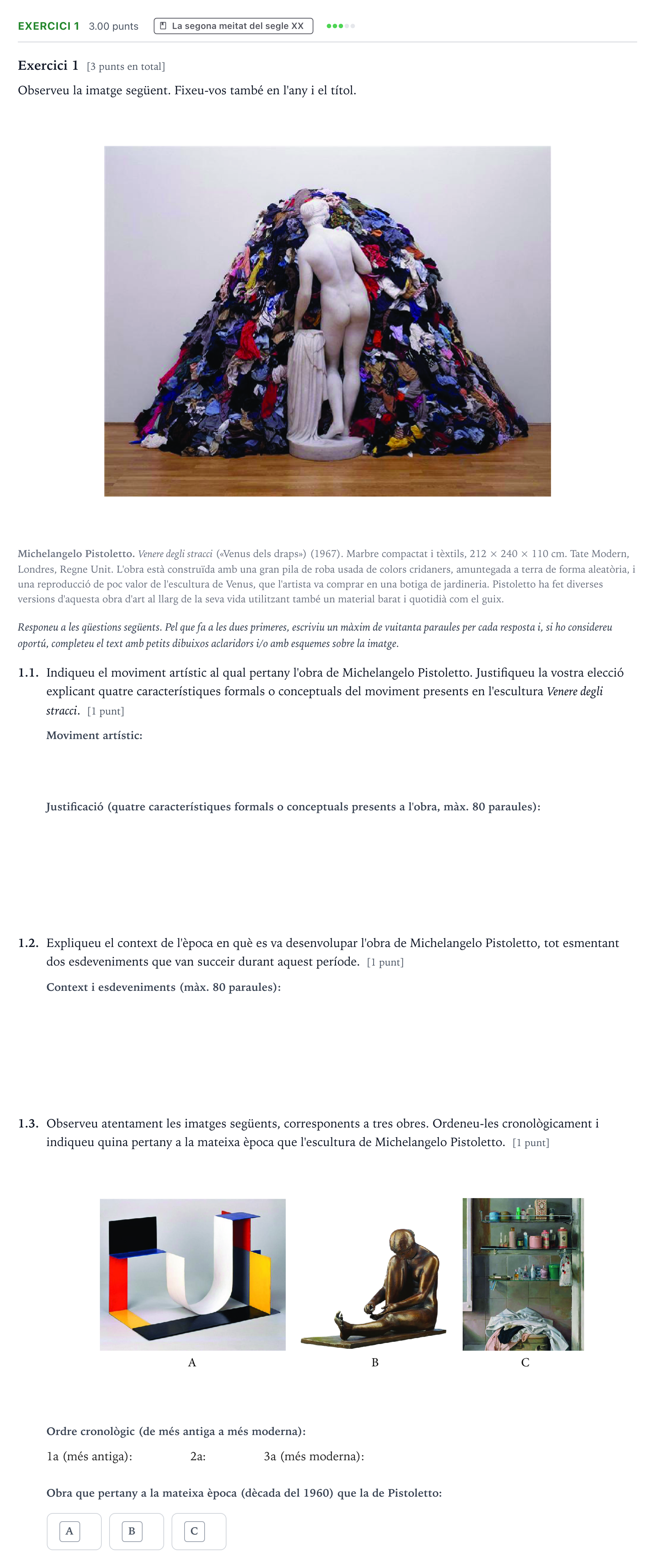 Enunciado: Exercici 1 · Fundamentos Artísticos Selectividad Cataluña Juny Serie 1 2025