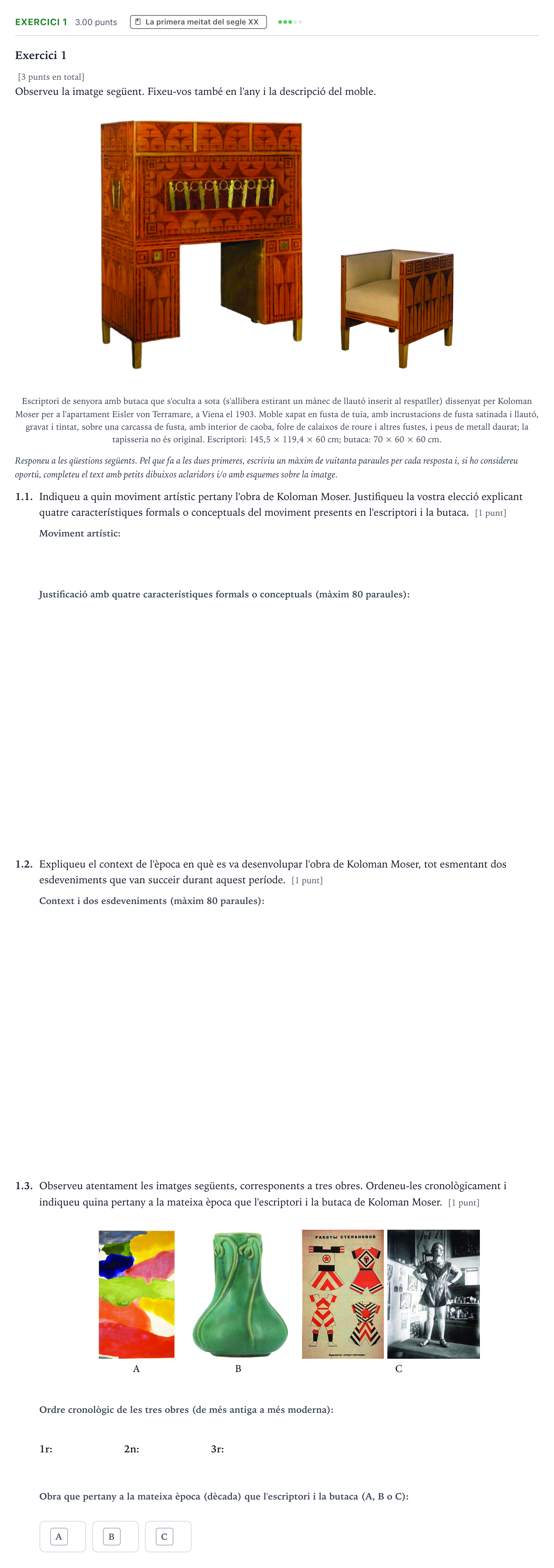 Enunciado: Exercici 1 · Fundamentos Artísticos Selectividad Cataluña Juny Serie 4 2025