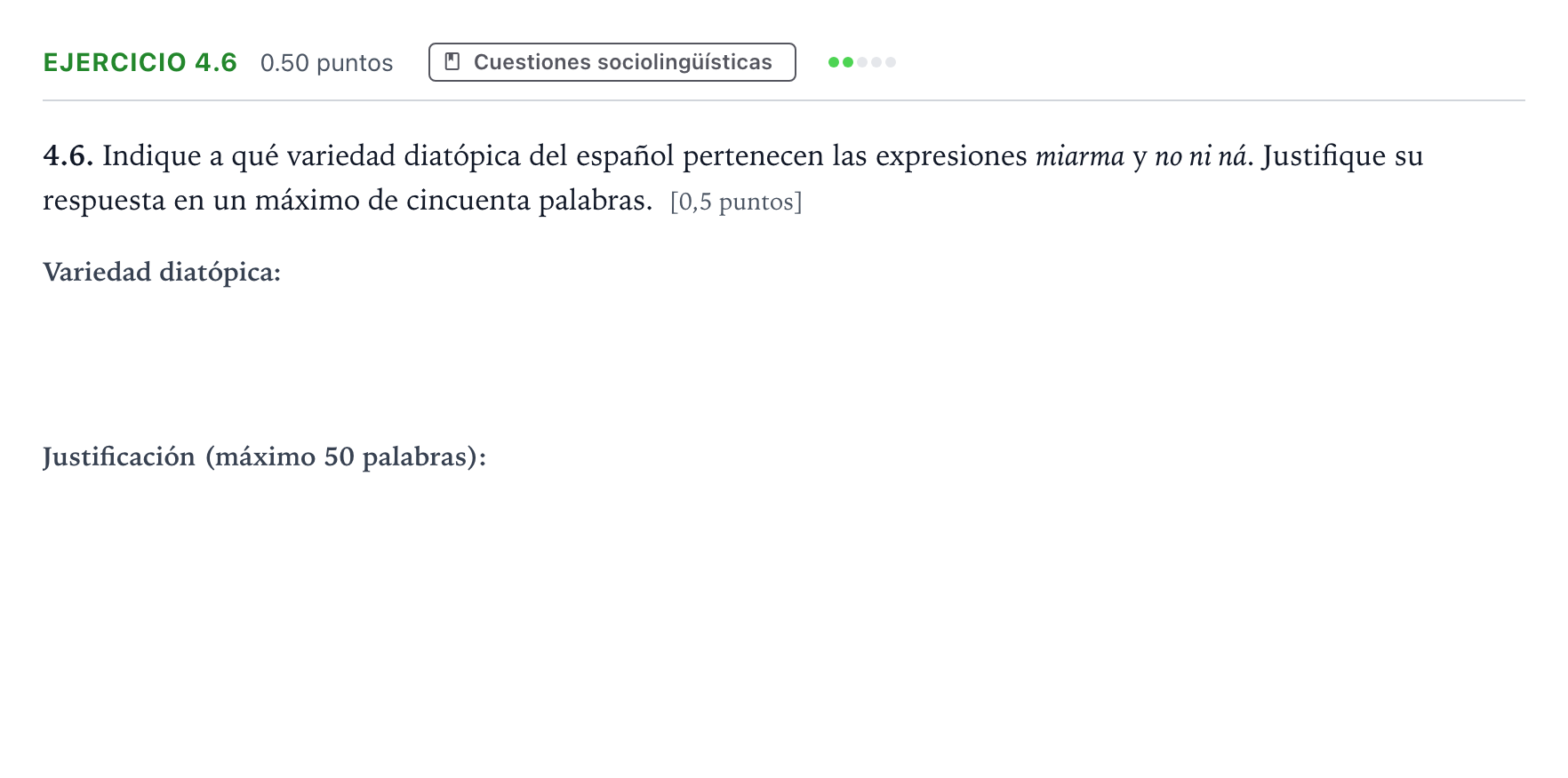 Enunciado: Ejercicio 4.6 · Lengua Castellana y Literatura II Selectividad Cataluña Juny Serie 1 2025