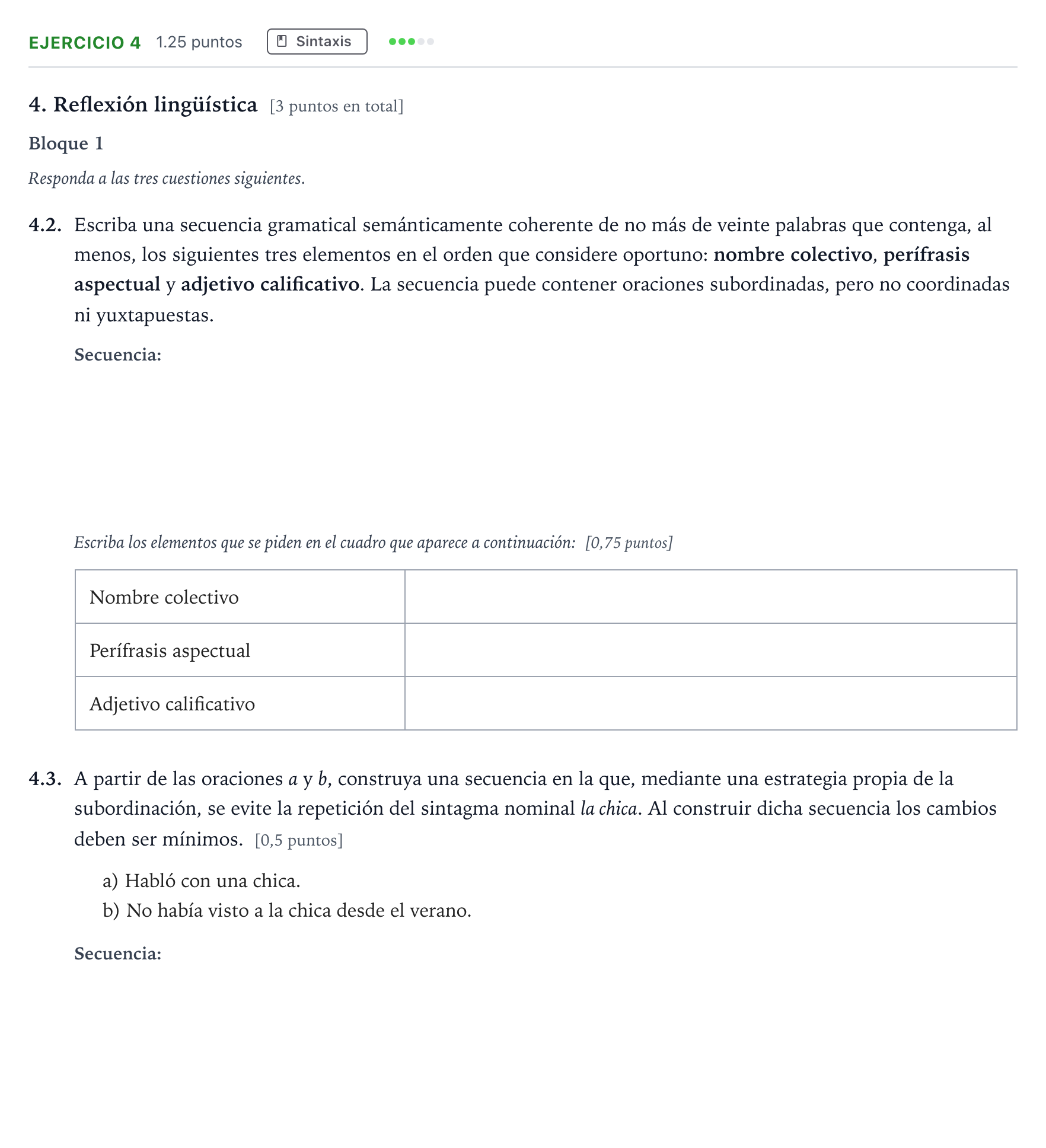 Enunciado: Problema 4 · Lengua Castellana y Literatura II Selectividad Cataluña Juny Serie 1 2025