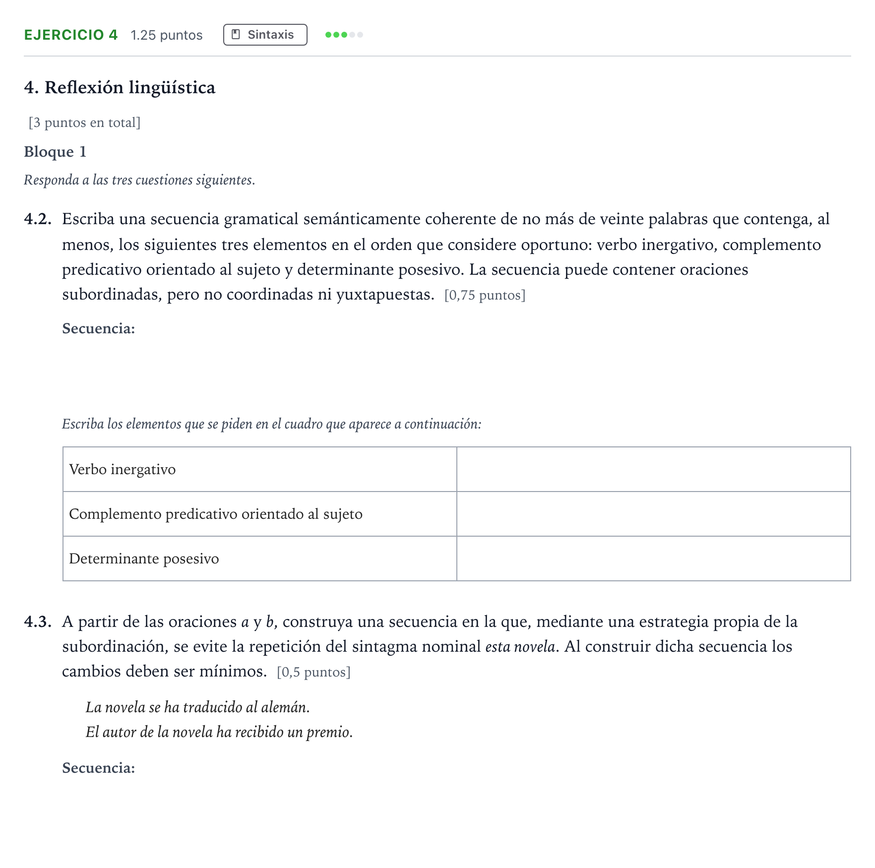 Enunciado: Problema 4 · Lengua Castellana y Literatura II Selectividad Cataluña Setembre Serie 3 2025