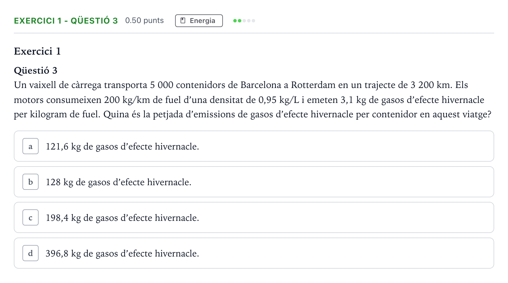 Enunciado: Exercici 1 - Qüestió 3 · Tecnologia Industrial Selectividad Cataluña Juny Serie 4 2025