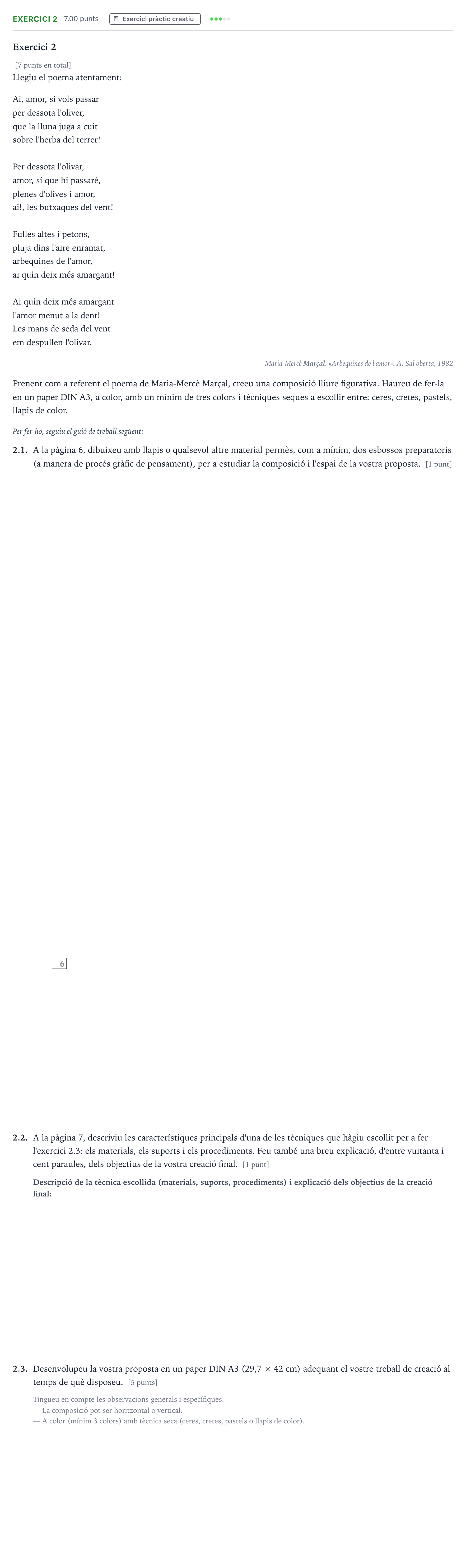 Enunciado: Exercici 2 · Técnicas de Expresión Gráfico-Plástica Selectividad Cataluña Setembre Serie 3 2025