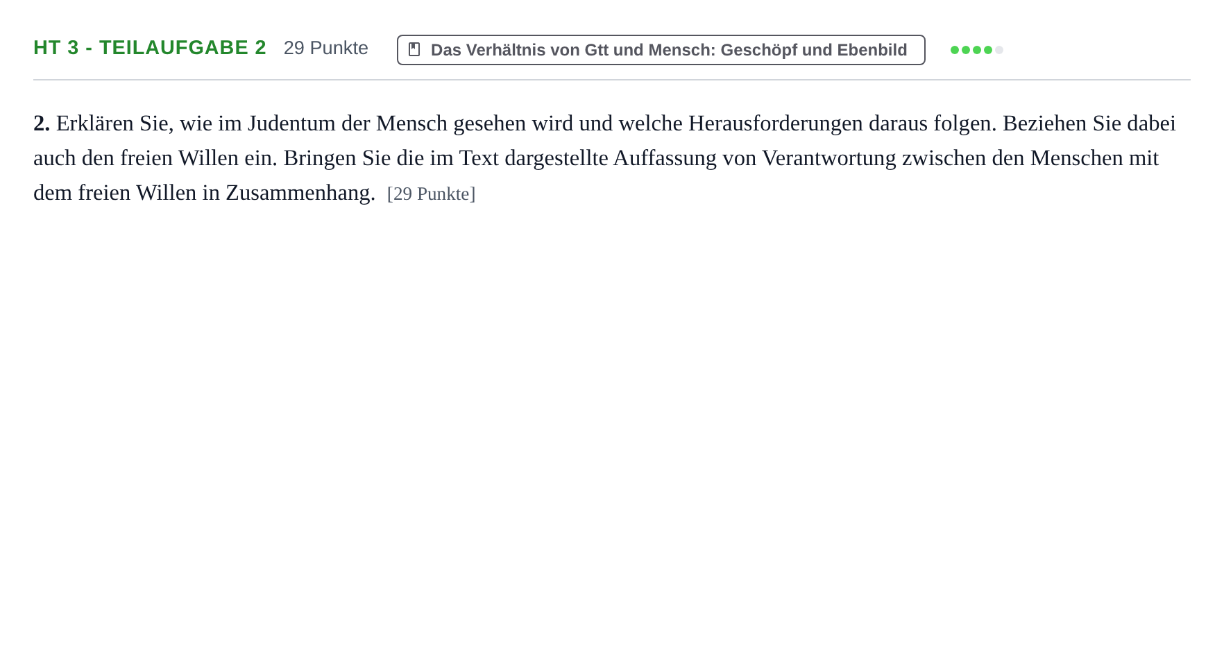 Aufgabenstellung: Aufgabe HT 3 - Teilaufgabe 2 · Abitur NRW Jüdische Religionslehre GK · Haupttermin 2022