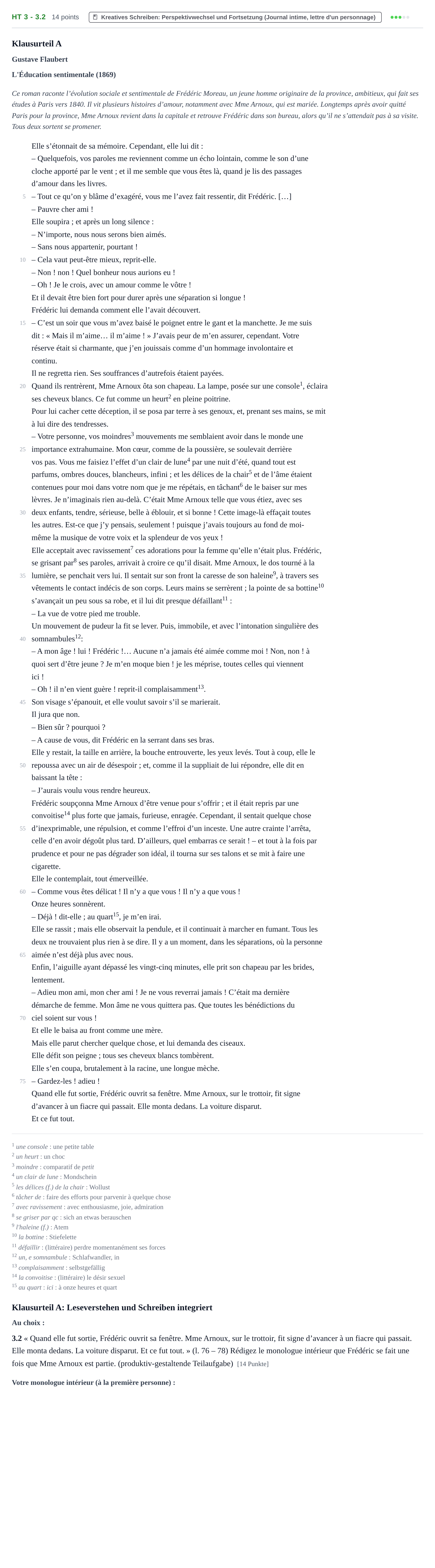 Aufgabenstellung: Aufgabe HT 3 - 3.2 · Abitur NRW Französisch LK · Haupttermin · fortgeführt 2021