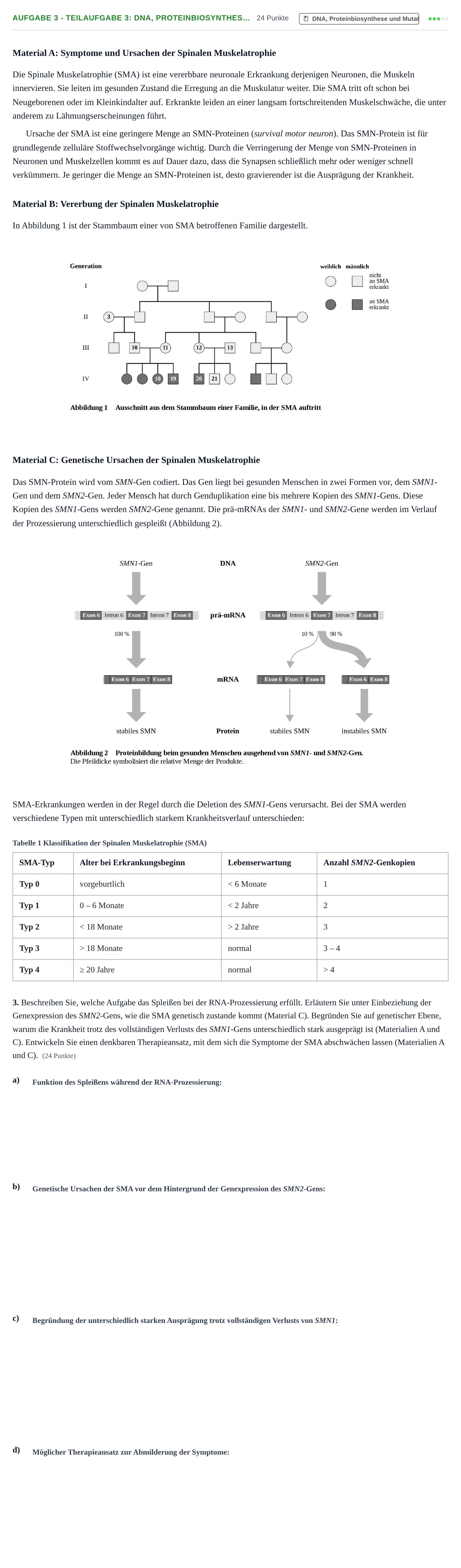 Aufgabenstellung: Aufgabe 3 - Teilaufgabe 3: DNA, Proteinbiosynthes… · Abitur NRW Biologie GK · Nachtermin 2022