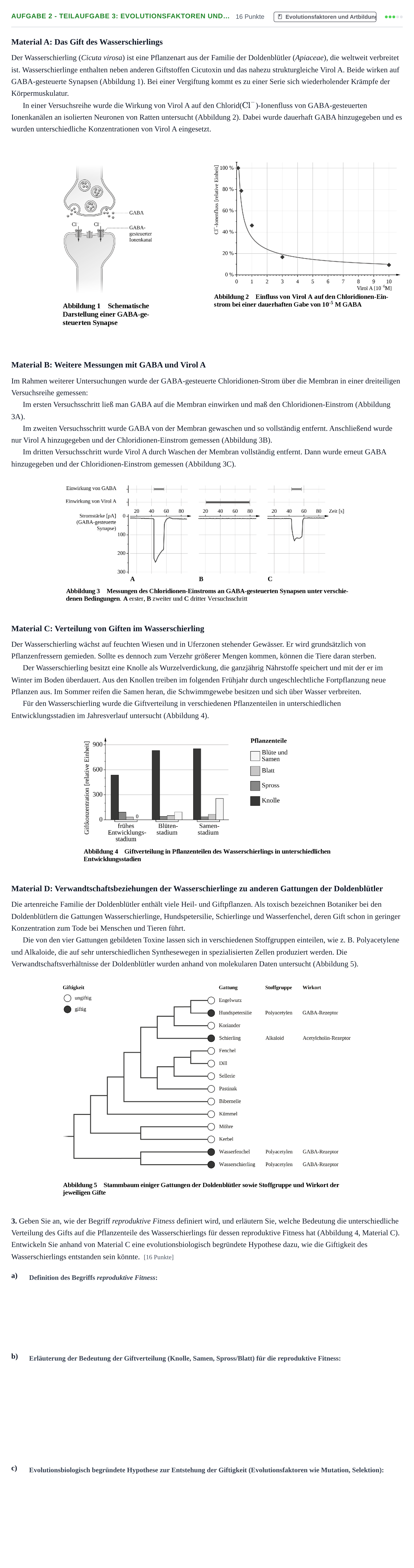 Aufgabenstellung: Aufgabe 2 - Teilaufgabe 3: Evolutionsfaktoren und… · Abitur NRW Biologie LK · Haupttermin · Weiterbildungskolleg 2022