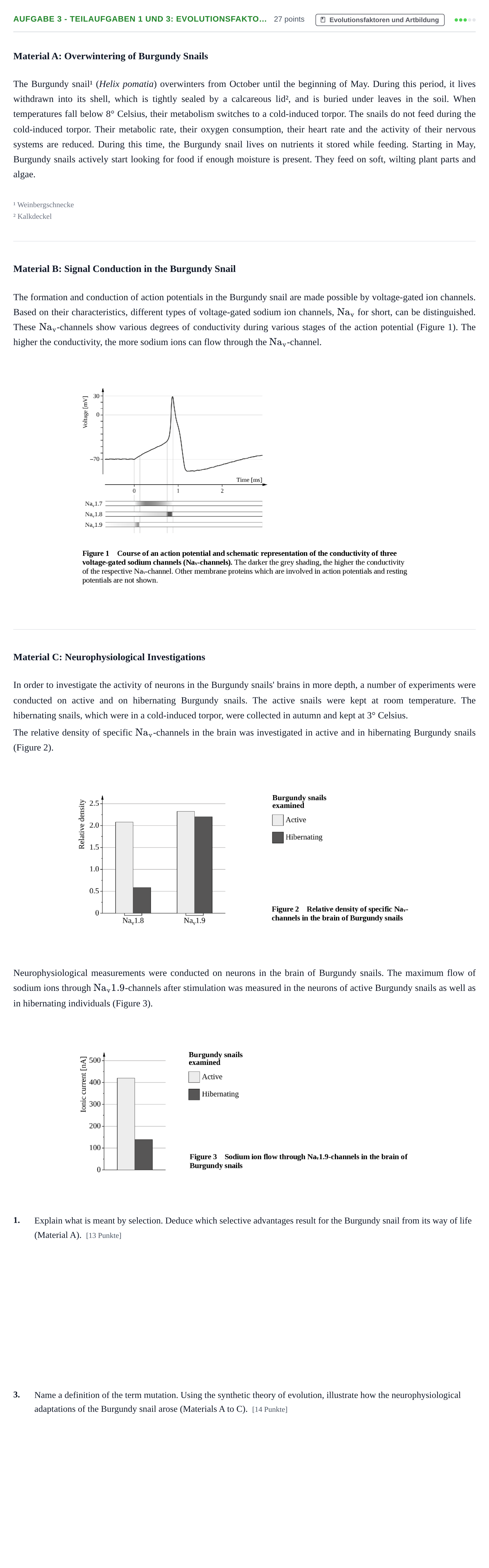 Aufgabenstellung: Aufgabe 3 - Teilaufgaben 1 und 3: Evolutionsfakto… · Abitur NRW Biologie GK · Haupttermin · bilingual Englisch 2023