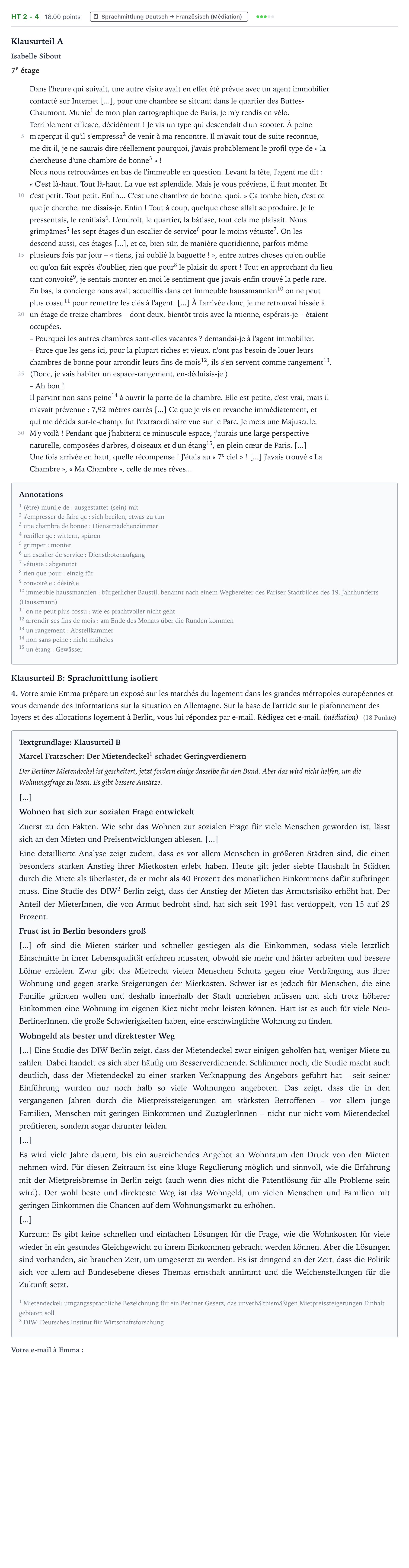 Aufgabenstellung: Aufgabe HT 2 - 4 · Abitur NRW Französisch GK · Haupttermin · neu einsetzend · Weit 2022