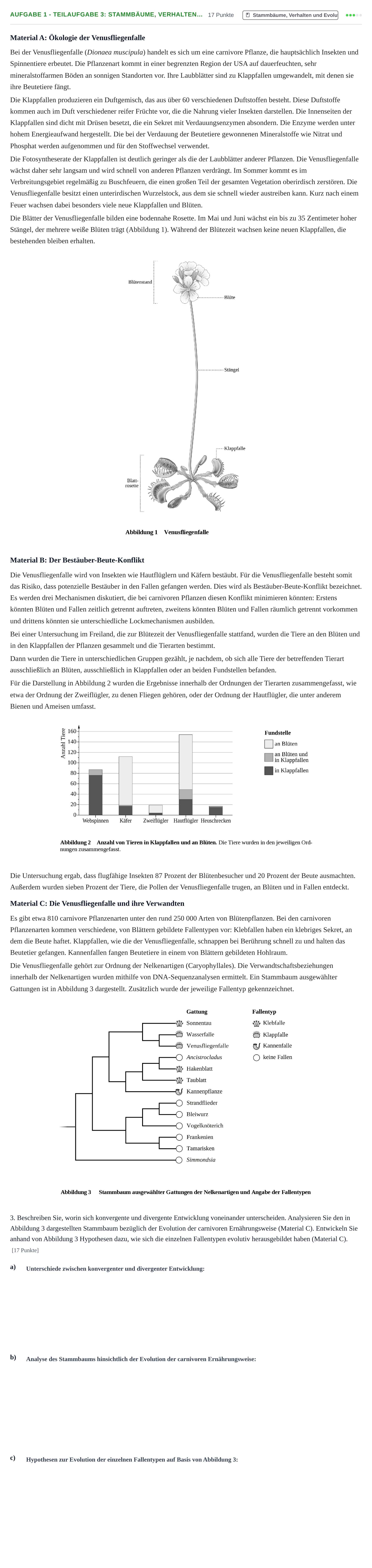Aufgabenstellung: Aufgabe 1 - Teilaufgabe 3: Stammbäume, Verhalten… · Abitur NRW Biologie GK · Nachtermin 2023