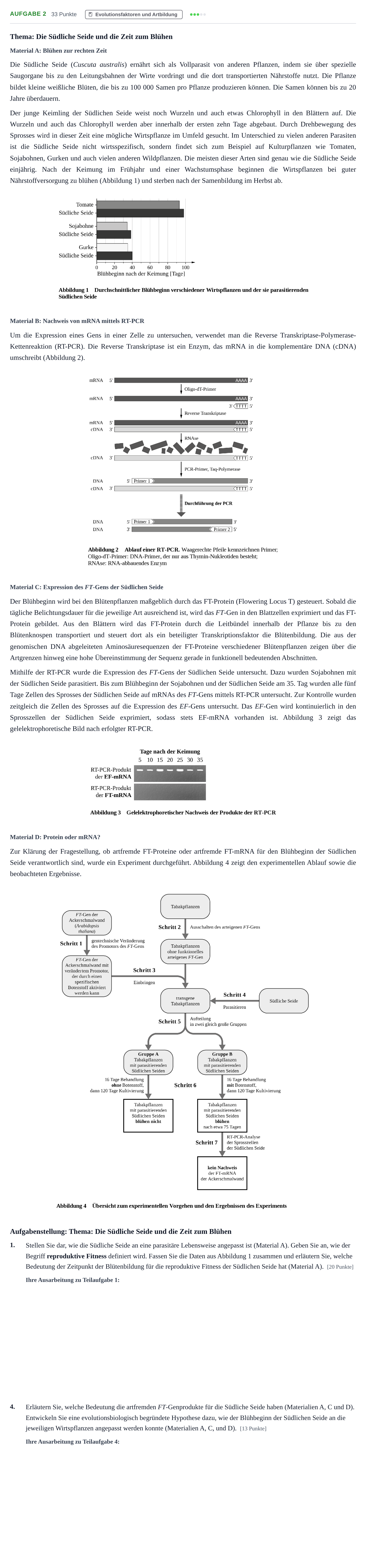 Aufgabenstellung: Aufgabe 2 - Evolutionsfaktoren und Artbildung · Abitur NRW Biologie LK · Haupttermin · Weiterbildungskolleg 2023