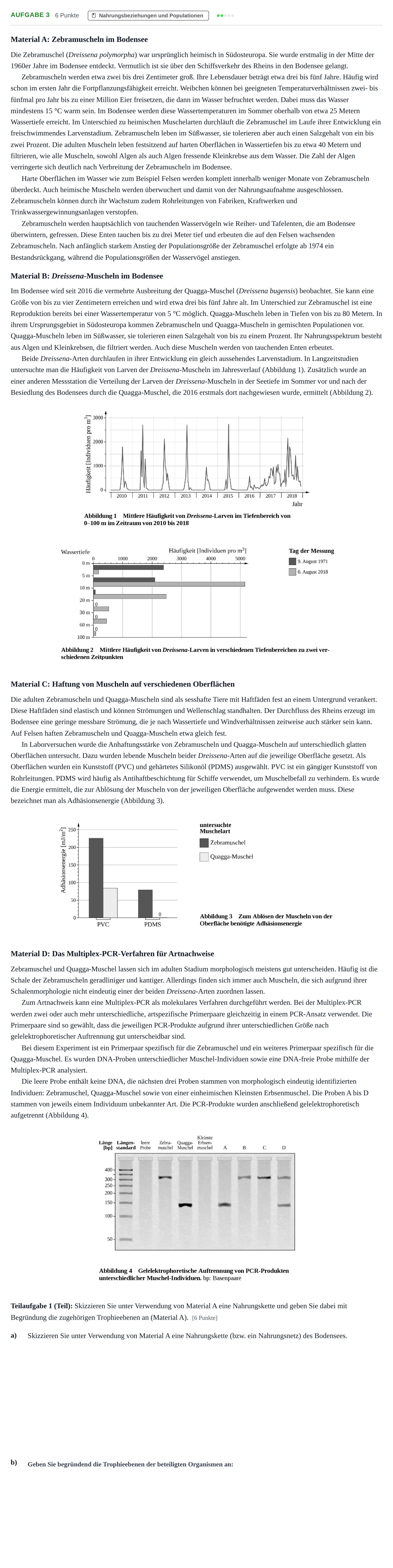 Aufgabenstellung: Aufgabe 3 - Nahrungsbeziehungen und Populationen · Abitur NRW Biologie LK · Nachtermin 2023