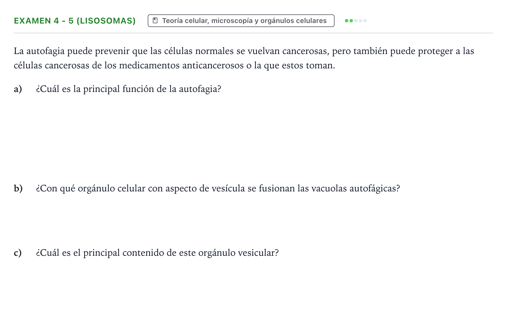 Enunciado: Ejercicio Examen 4 - 5 (Lisosomas) · Biología PAU Canarias Preguntas-Ebau.pdf
