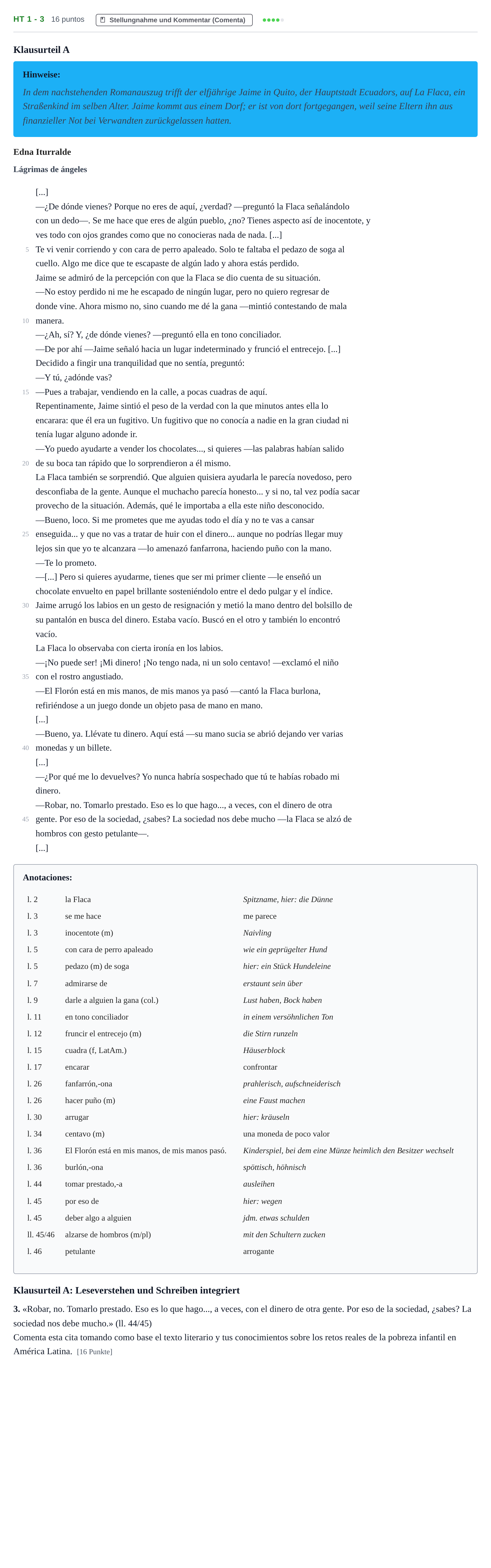 Aufgabenstellung: Aufgabe HT 1 - 3 · Abitur NRW Spanisch GK · Haupttermin · neu einsetzend · Weit 2021