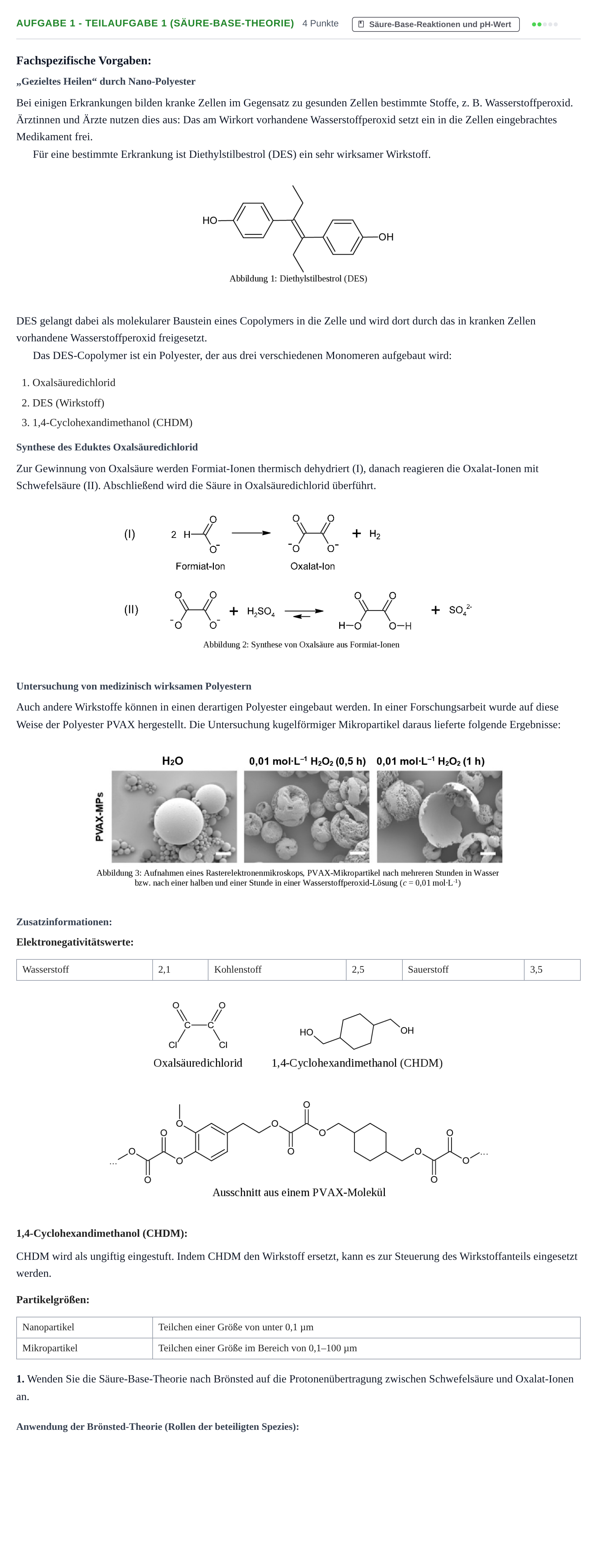 Aufgabenstellung: Aufgabe 1 - Teilaufgabe 1 (Säure-Base-Theorie) · Abitur NRW Chemie GK · Haupttermin · Weiterbildungskolleg 2022