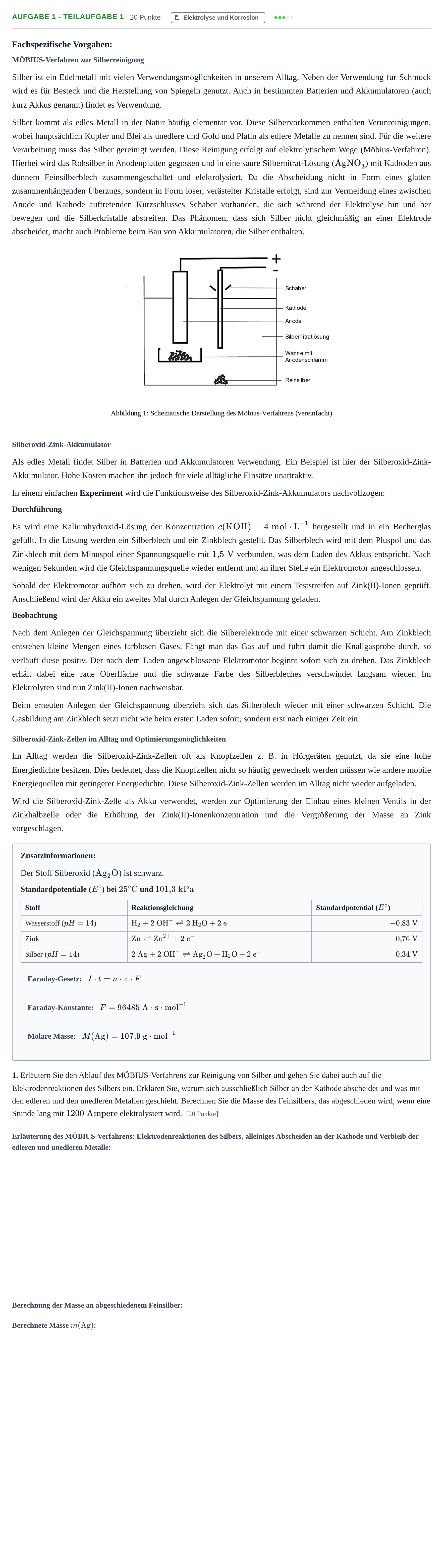 Aufgabenstellung: Aufgabe 1 - Teilaufgabe 1 · Abitur NRW Chemie GK · Nachtermin 2022