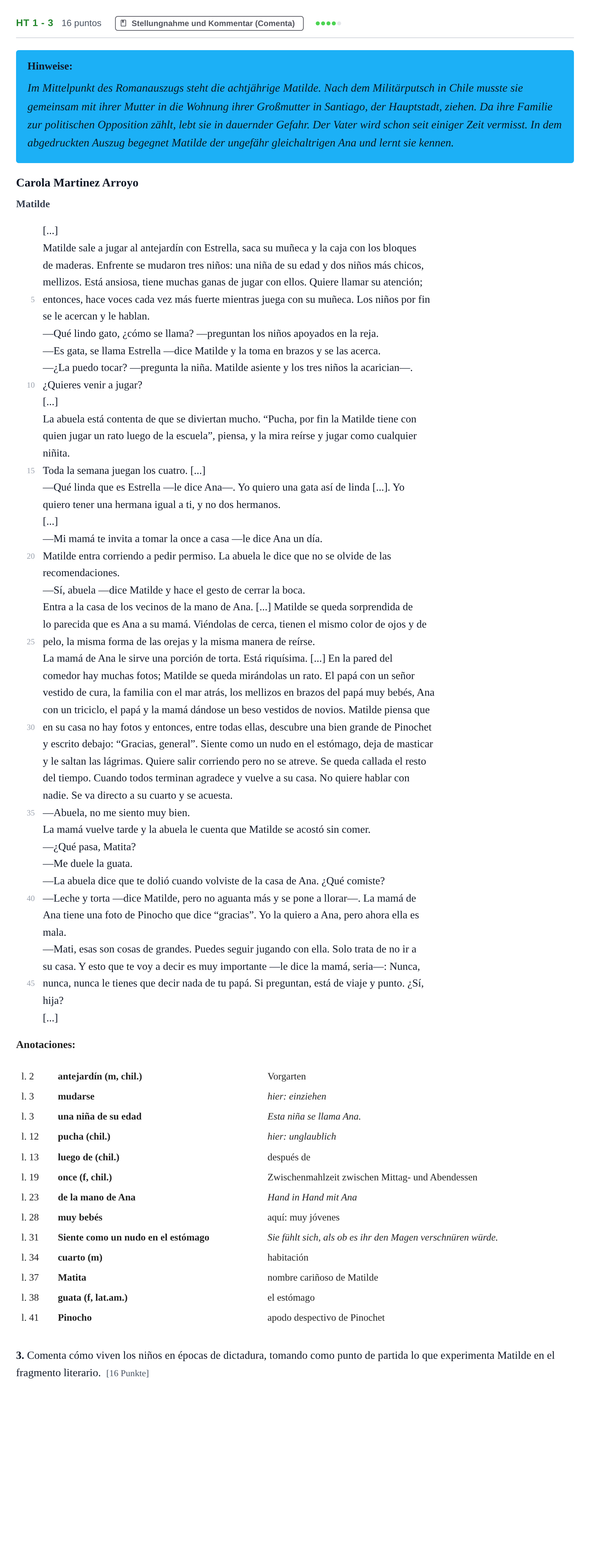 Aufgabenstellung: Aufgabe HT 1 - 3 · Abitur NRW Spanisch GK · Haupttermin · neu einsetzend · Weit 2023