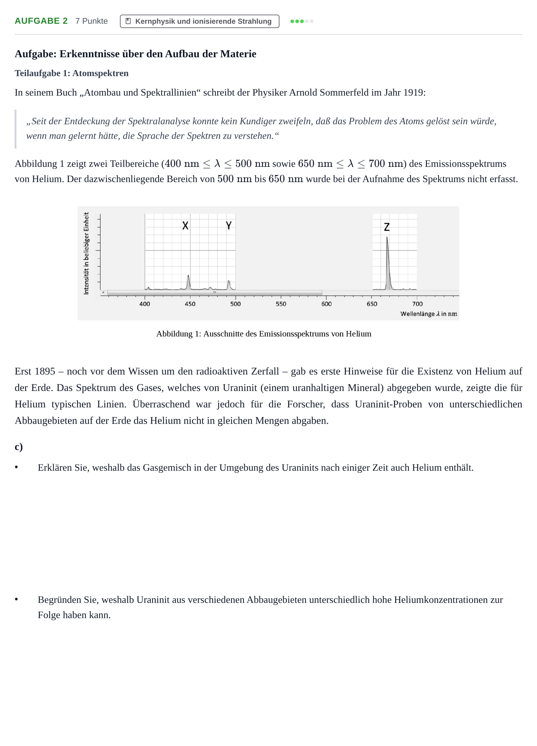 Aufgabenstellung: Aufgabe 2 - Kernphysik und ionisierende Strahlung · Abitur NRW Physik GK · Nachtermin 2021